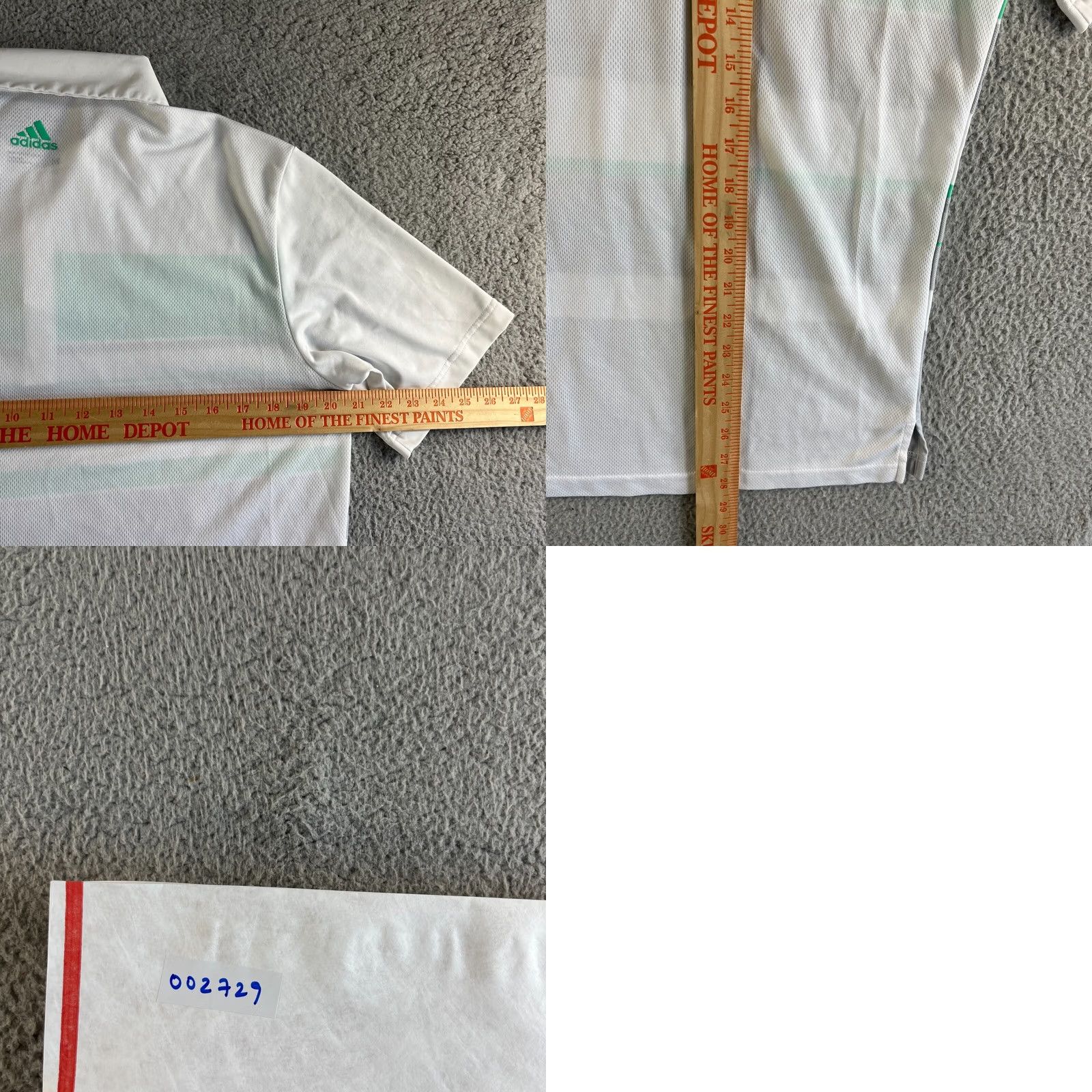 Adidas Adidas Polo Shirt Mens Medium White Gray Green Striped Climacool Golf Stretch Shirt Size US M / EU 48-50 / 2 - 9 Thumbnail