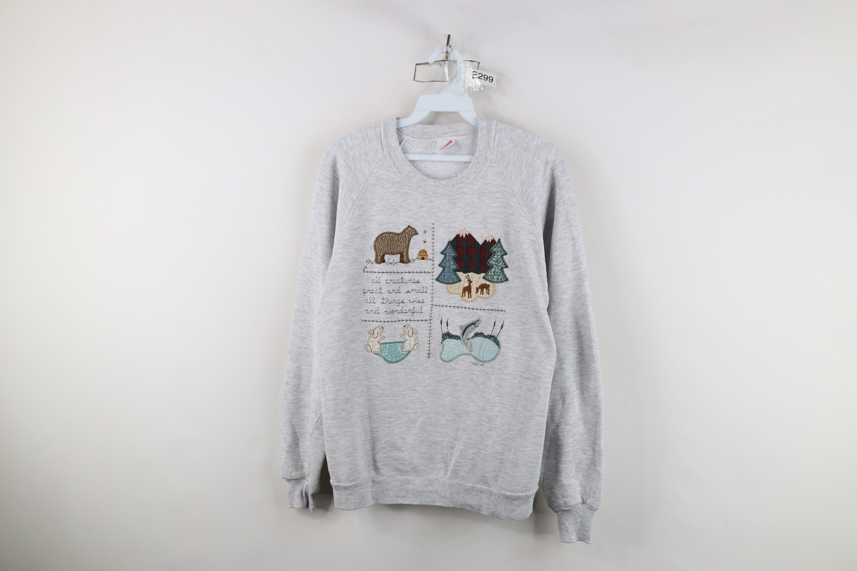 Vintage Vintage 90s Streetwear Quilt Patch Animal Sweatshirt USA Size L / US 10 / IT 46 - 1 Thumbnail
