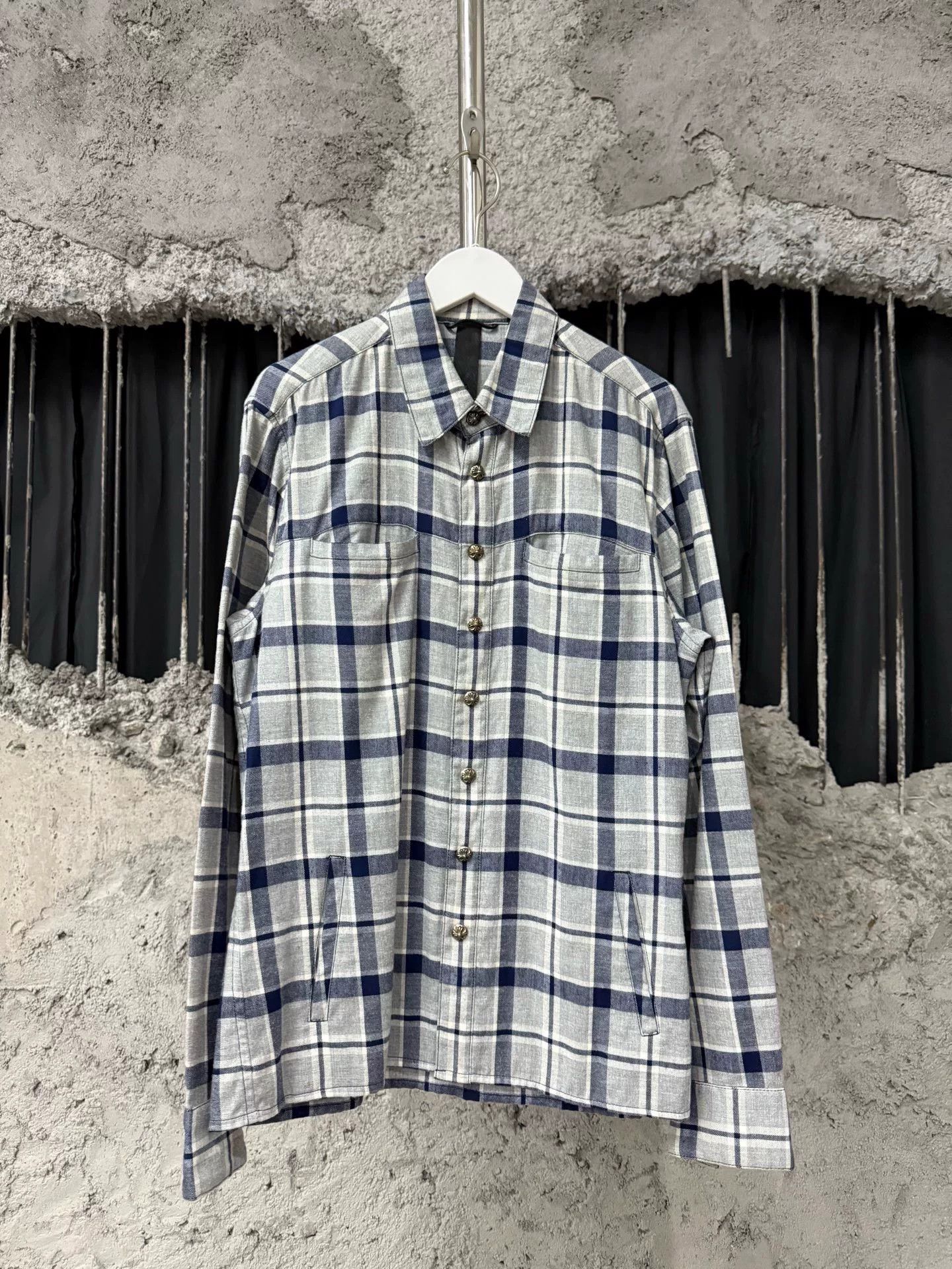 Chrome Hearts chrome hearts plaid sleeve cross shirt Size US S / EU 44-46 / 1 - 1 Thumbnail