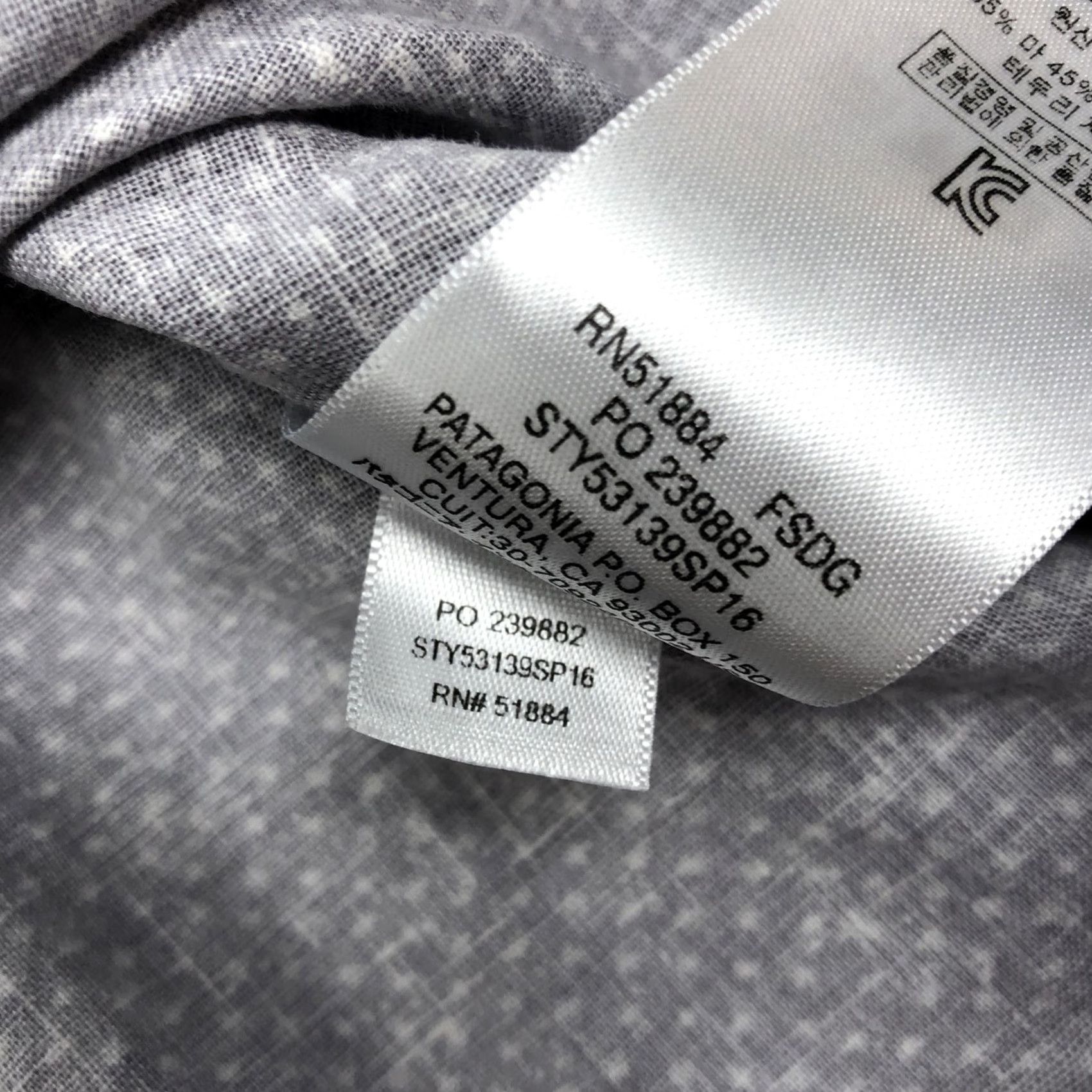 Patagonia Patagonia Shirt Button-Down Back Step Hemp Cotton Polka Dot XXL Mens Casual Short Sleeve 53139 Grey White Size US XXL / EU 58 / 5 - 7 Thumbnail