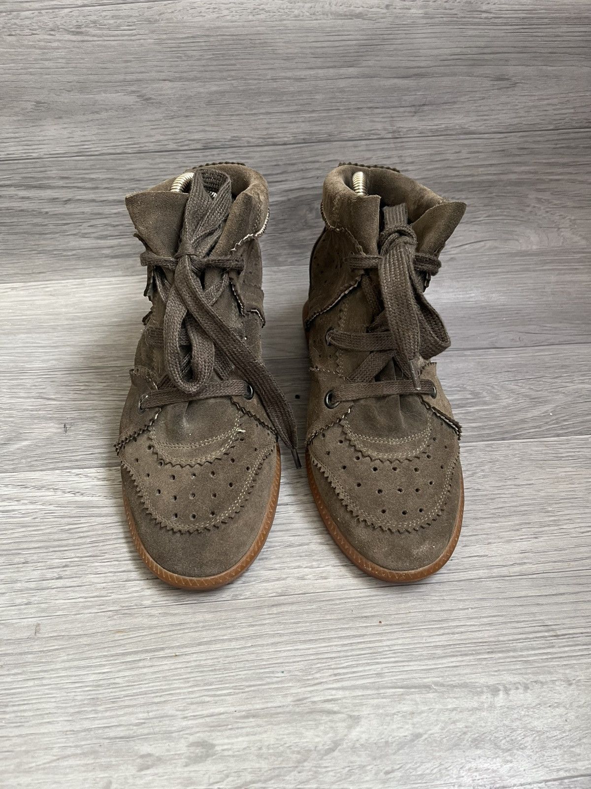 Isabel Marant Isabel marant olive green suede wedge Y2k boots sz 39 Size US 9 / IT 39 - 2 Thumbnail