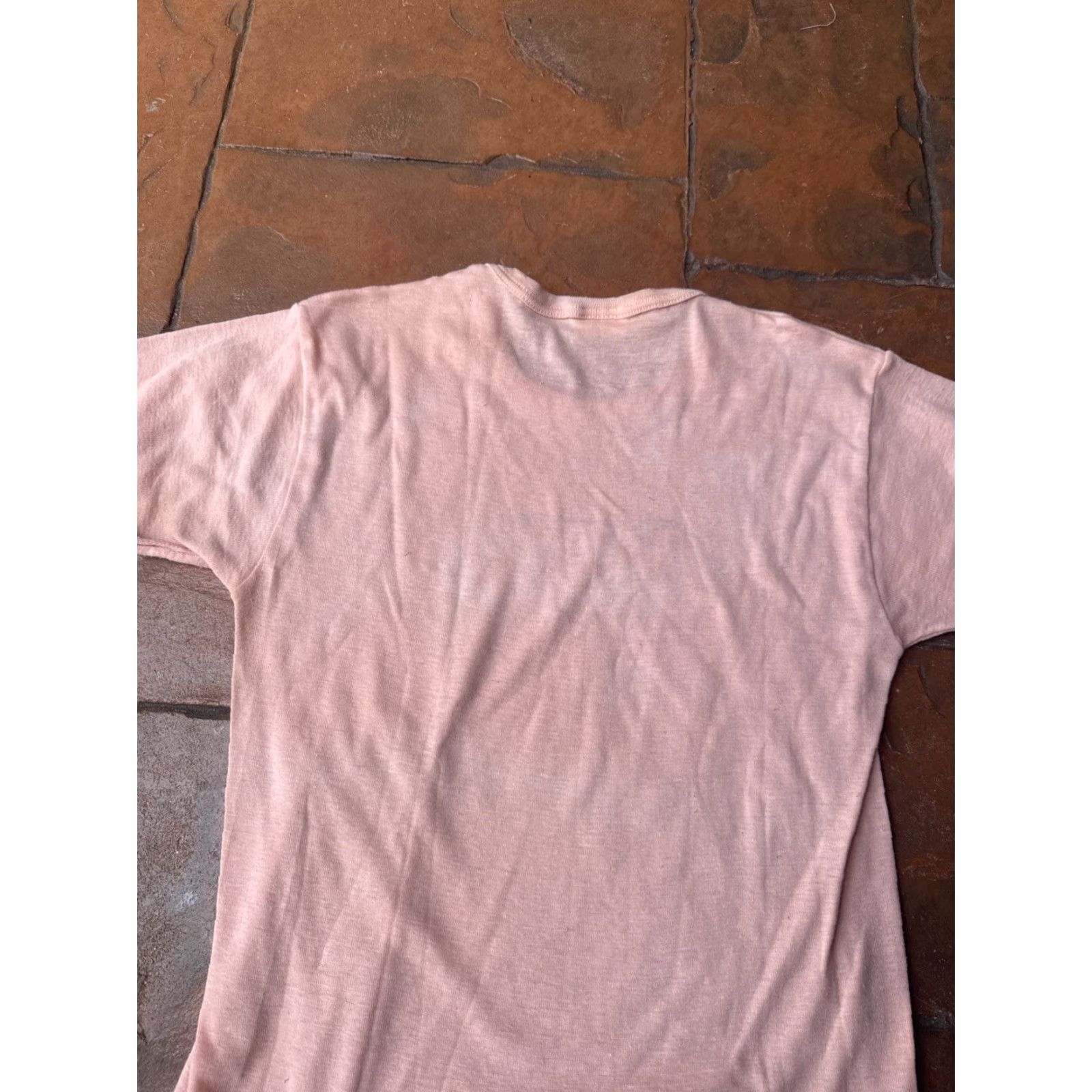 Vintage VINTAGE Shorthand Ringer T-Shirt Women’s Large Peach 80s 50/50 USA Knit Classic Shirts Mens? Size L / US 10 / IT 46 - 6 Thumbnail