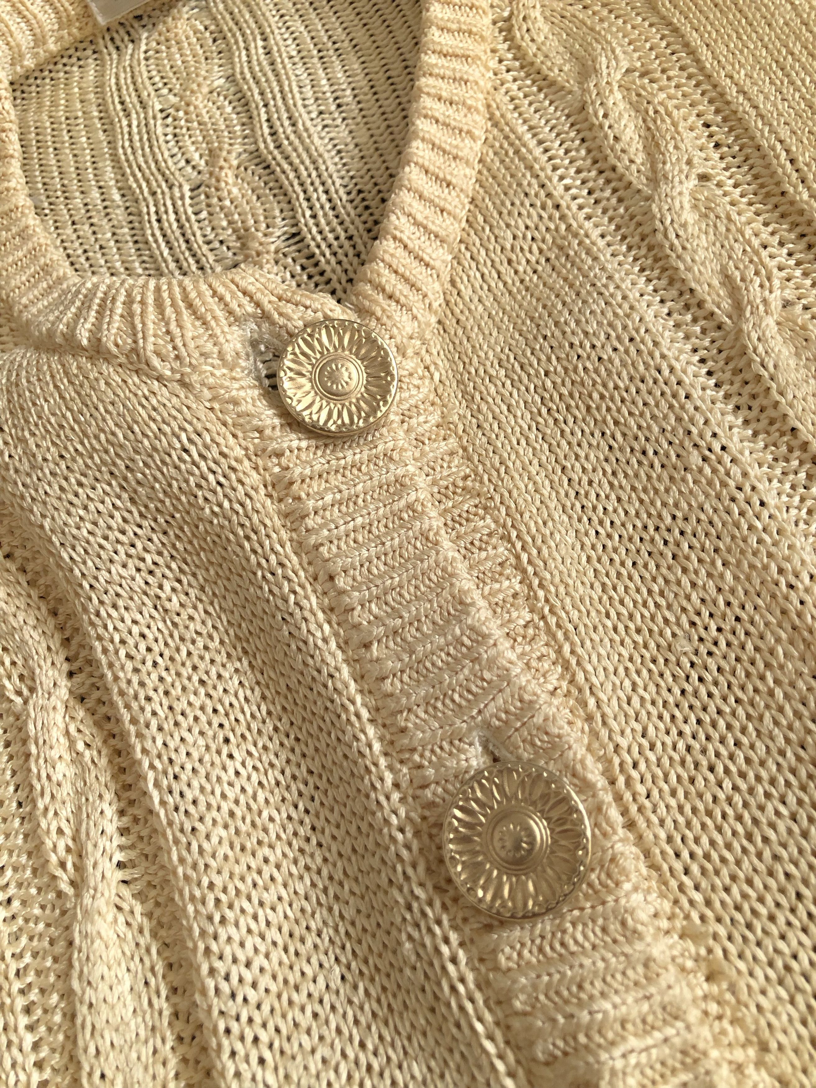 Yves Saint Laurent VINTAGE 80’S YSL CABLE KNIT CARDIGAN JACKET WOOL BLEND Size XL / US 12-14 / IT 48-50 - 4 Thumbnail