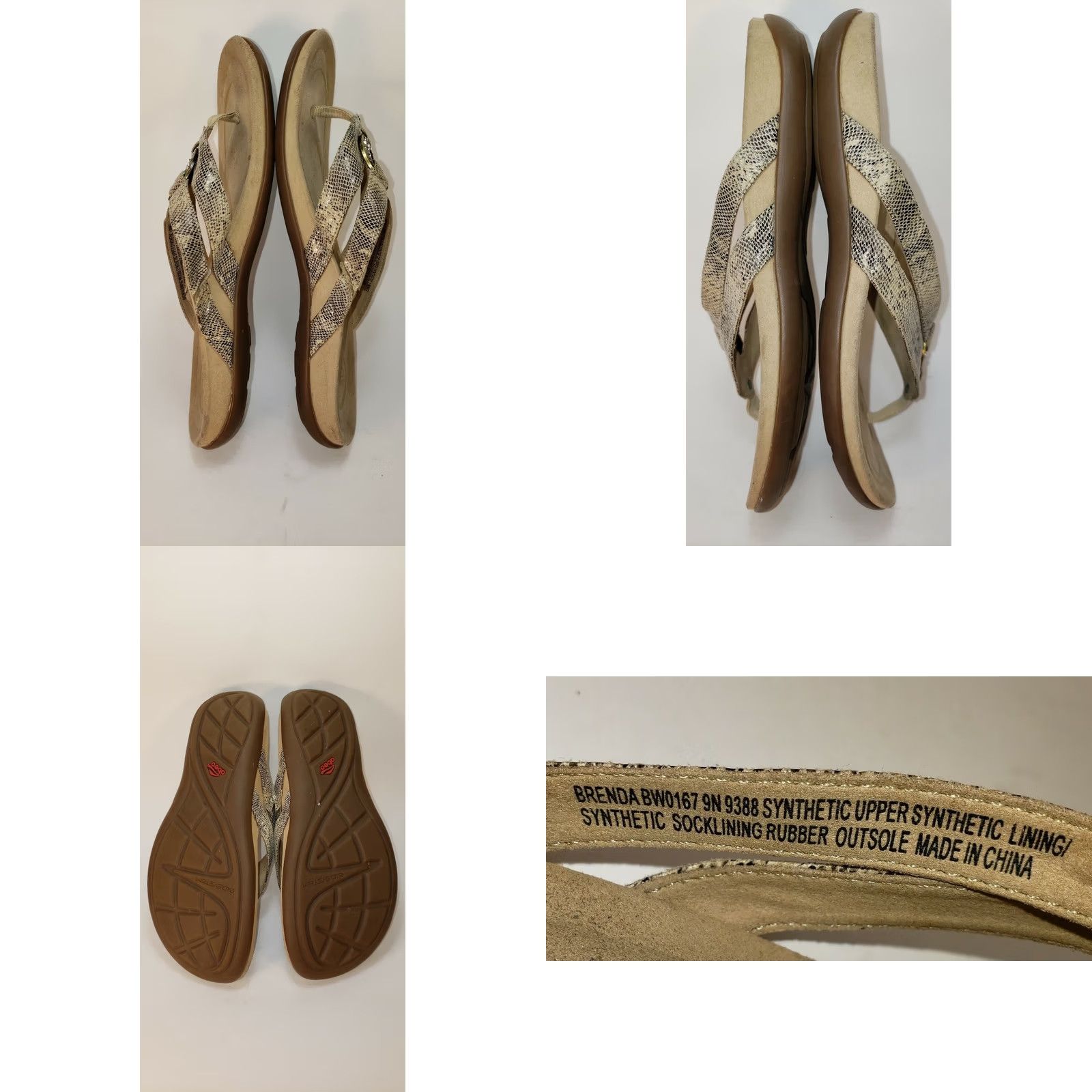 Vintage VINTAGE Abeo Brenda Strappy Sandal Narrow Size 9N Beige Reptile Biomechanical Footbed Women Size US 9 / IT 39 - 8 Thumbnail