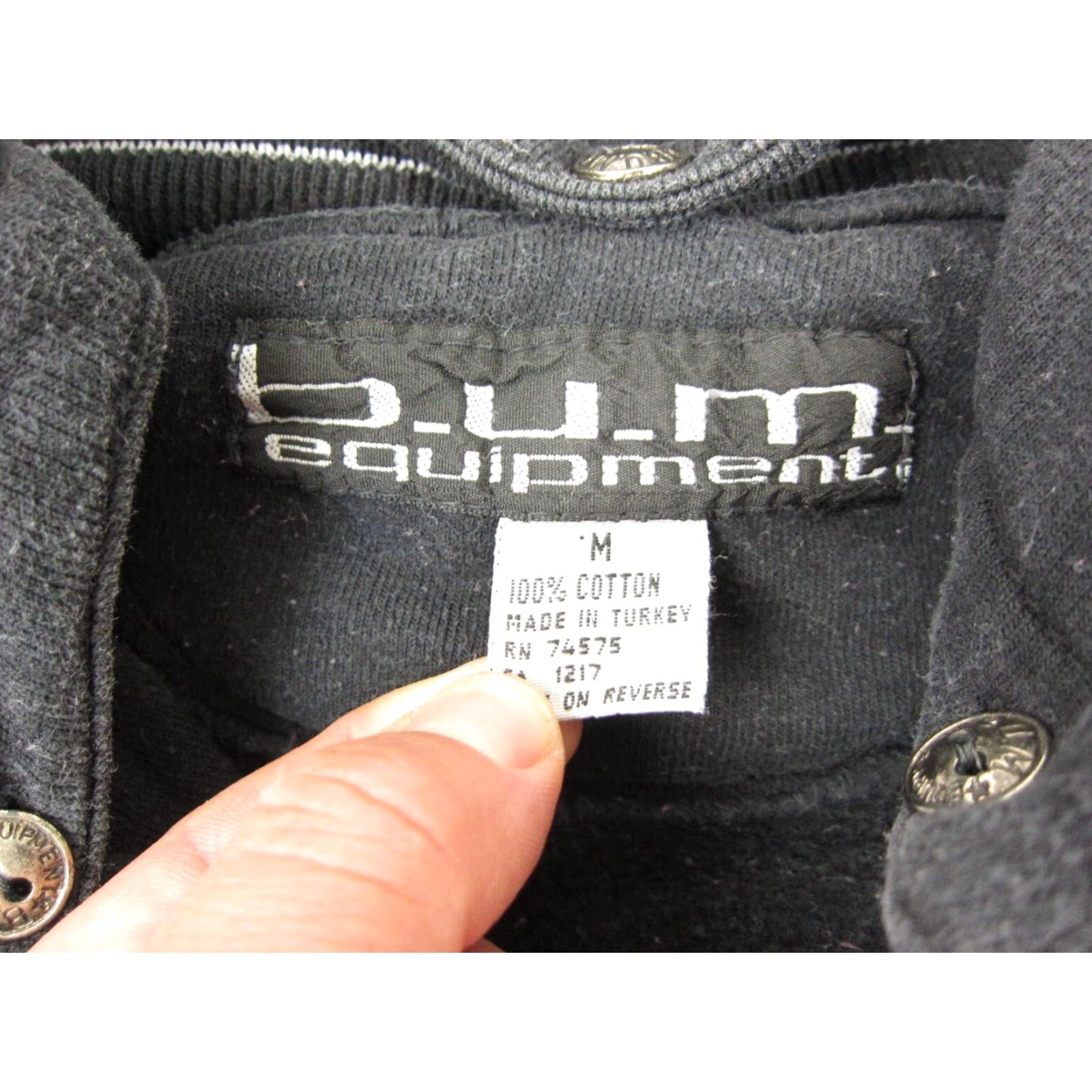 Equipment VINTAGE BUM EQUIPMENT Hoodie Women M Black Button Up Sweatshirt 90s Cardigan Ladies Knit Pullover College Outdoor Size M / US 6-8 / IT 42-44 - 5 Thumbnail