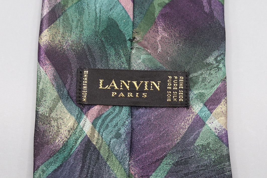 Lanvin Lanvin Paris Abstract Plaid Silk Tie Size ONE SIZE - 4 Thumbnail