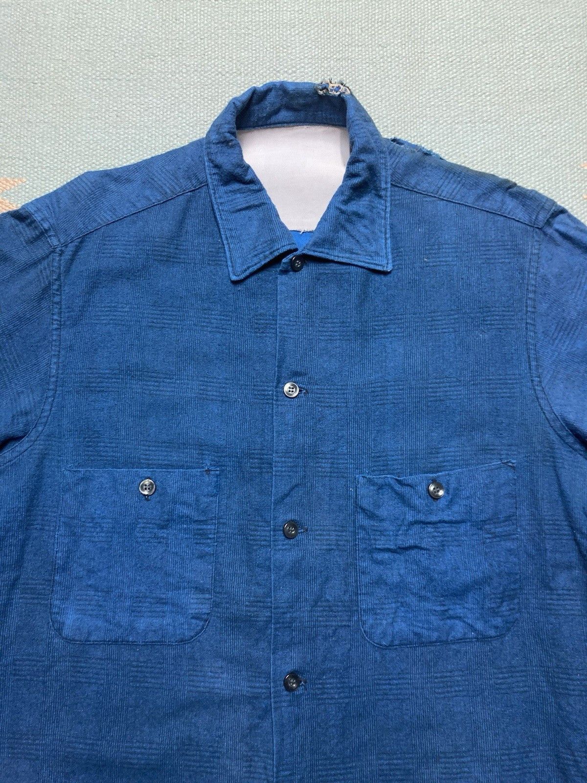 Vintage VTG 60s flannel shirt shadow plaid print brushed cotton S Size US S / EU 44-46 / 1 - 3 Thumbnail
