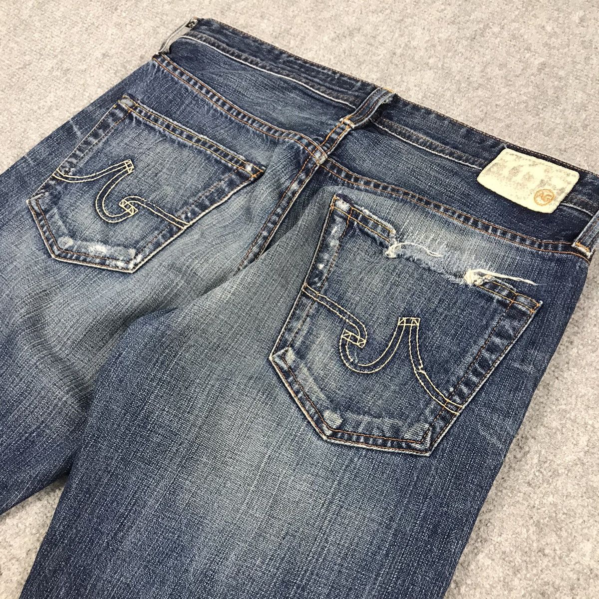 AG Adriano Goldschmied AG ADRIANO GOLDSCHMIED DISTRESSED JEANS BOOTCUT PANTS Size US 30 / EU 46 - 14 Thumbnail