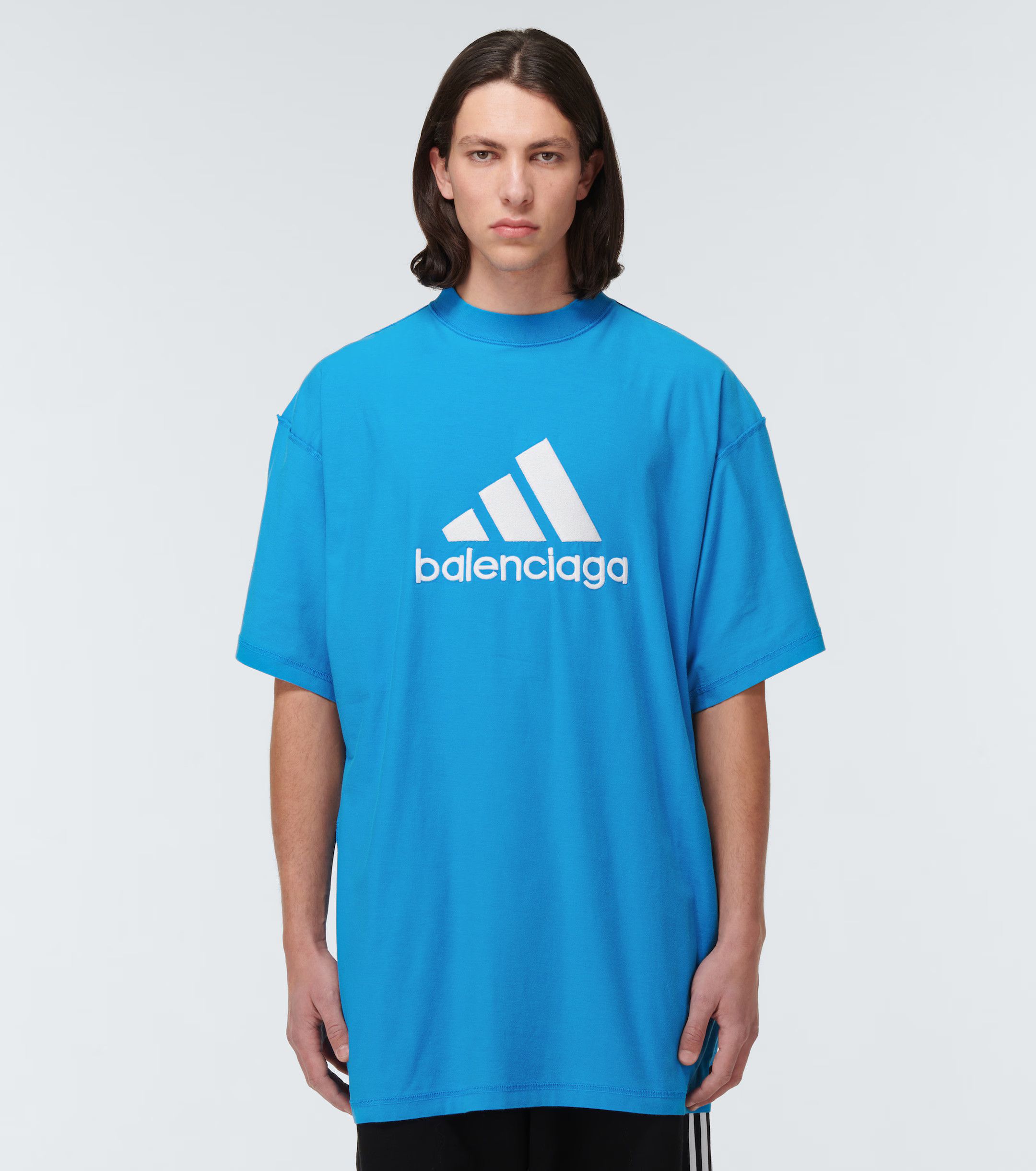 Balenciaga o1in1g0724 T- Shirt Oversized in Blue Size US L / EU 52-54 / 3 - 3 Thumbnail