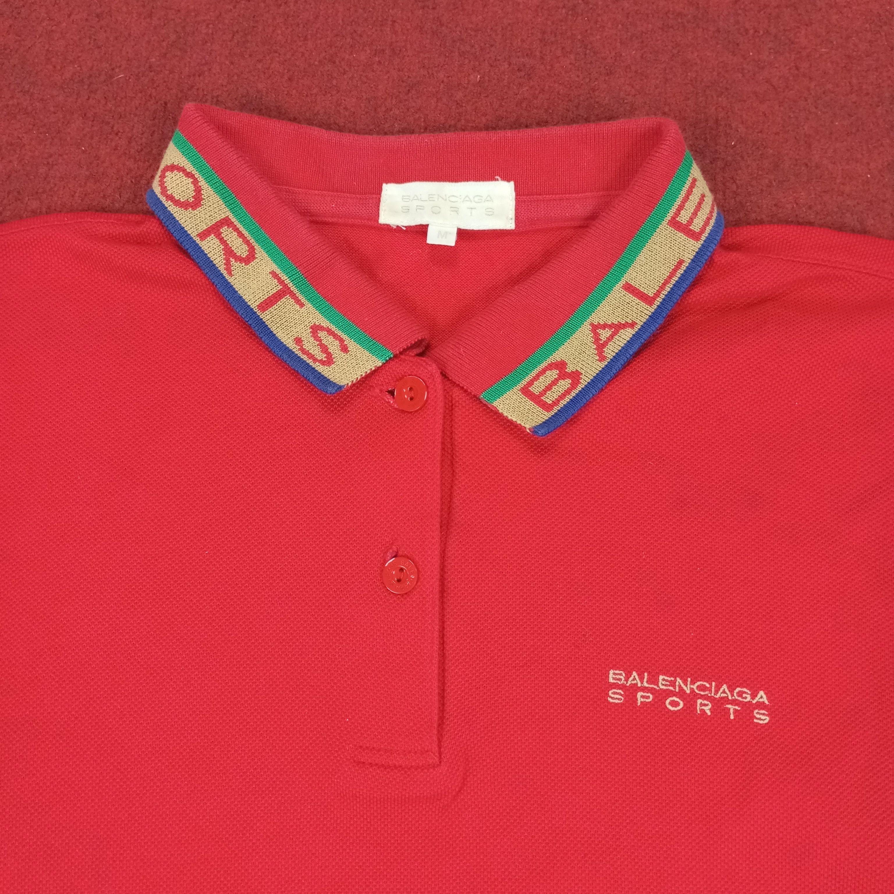 Balenciaga × Vintage Balenciaga Sports Spellout Collar Design Polos Size US S / EU 44-46 / 1 - 2 Thumbnail