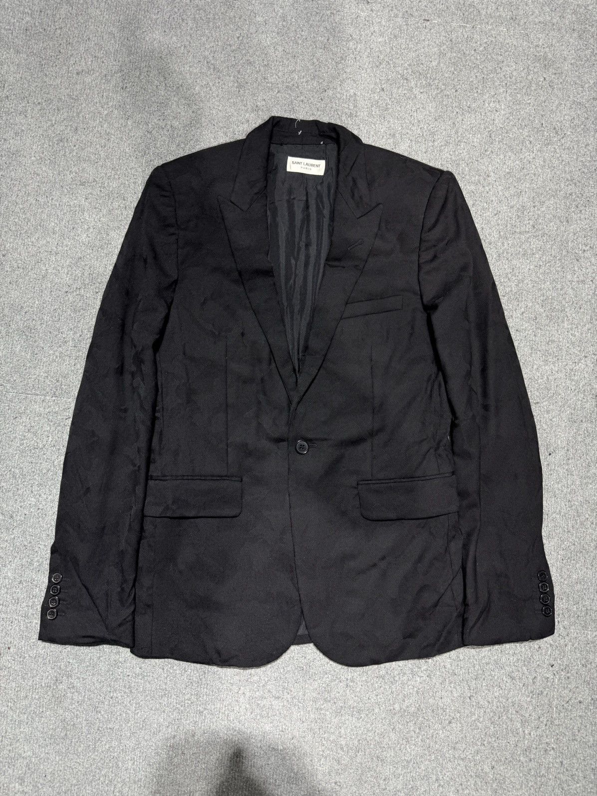 Hedi Slimane × Saint Laurent Paris Saint Laurent - HEDI SLIMANE - FW15 Silhouette Camou Blazer Size 46S - 1 Thumbnail
