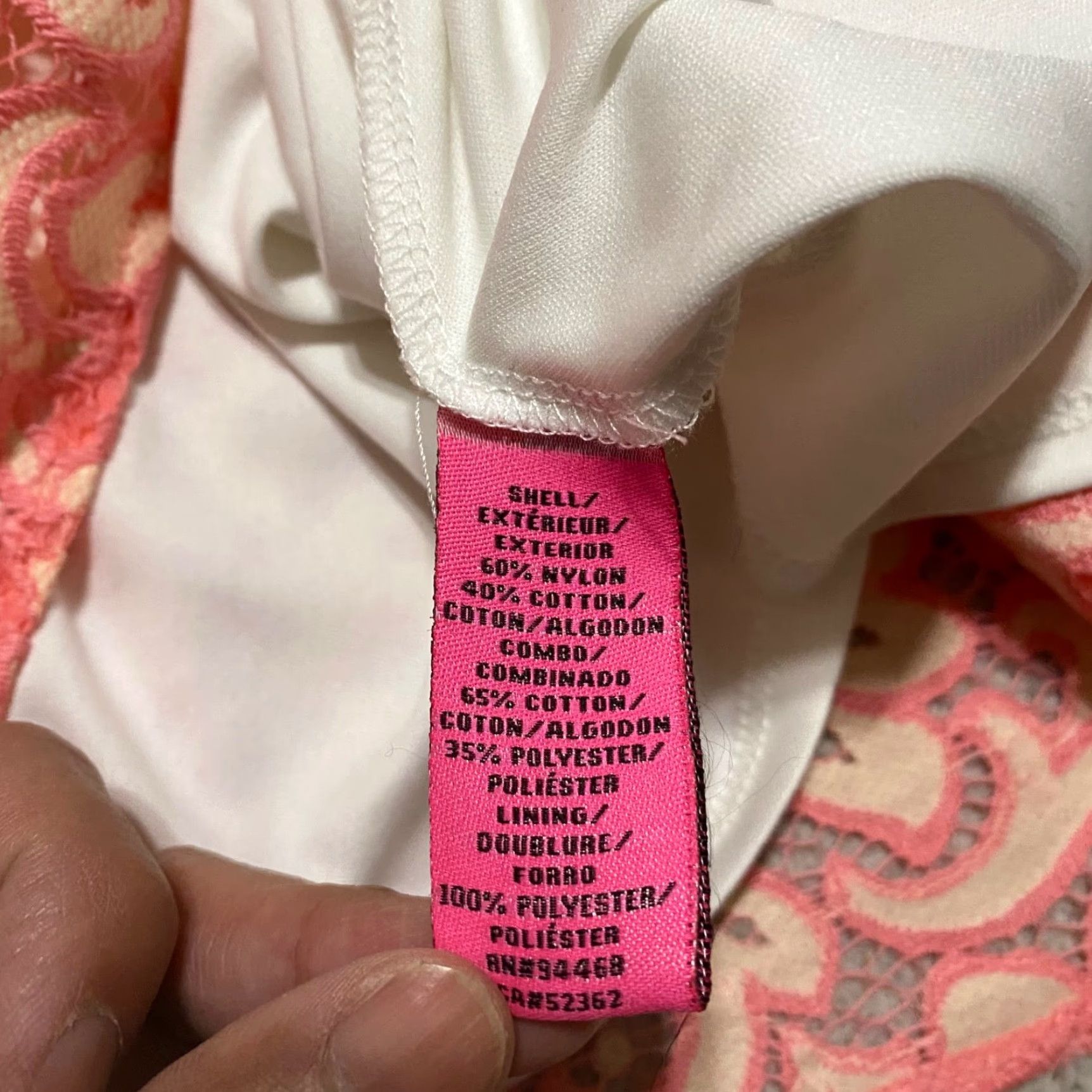 Betsey Johnson Betsey Johnson Dress Womens 2 Pink Geometric Lace Lined Collared Fit Flare Knee Length A-Line Casual Party/Cocktail Vintage No - Wait Size XS / US 0-2 / IT 36-38 - 7 Thumbnail