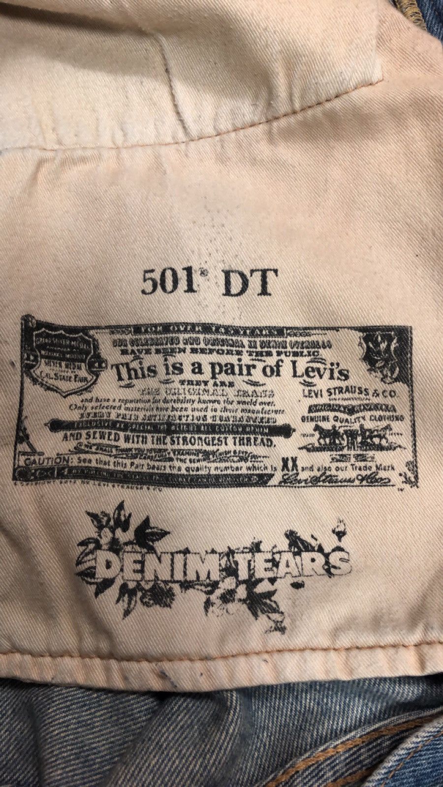 DENIM TEARS Denim Tears x Levis x Virgil Abloh “Message In A Tear” Size US 33 - 7 Thumbnail