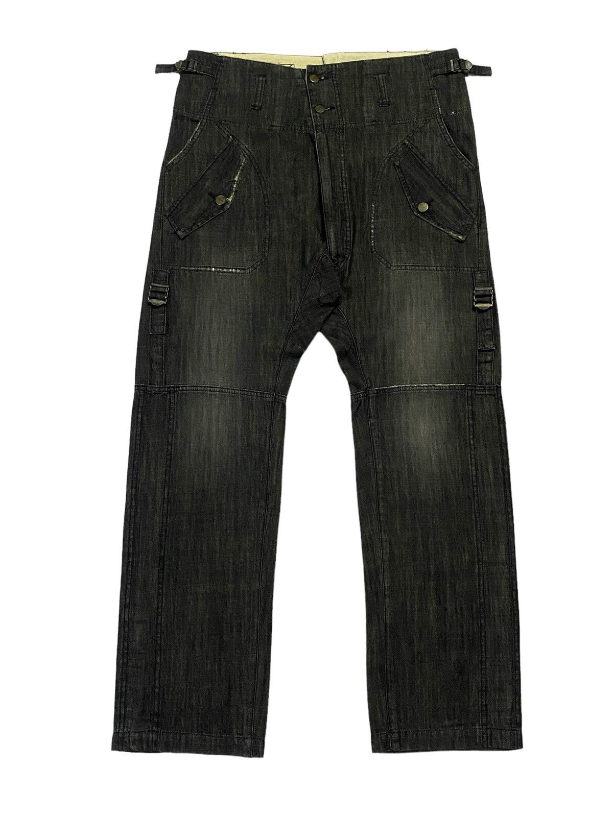 Final Home × Issey Miyake × Japanese Brand Rare🔥Final Home Denim Linen Pants Size US 34 / EU 50 - 2 Thumbnail