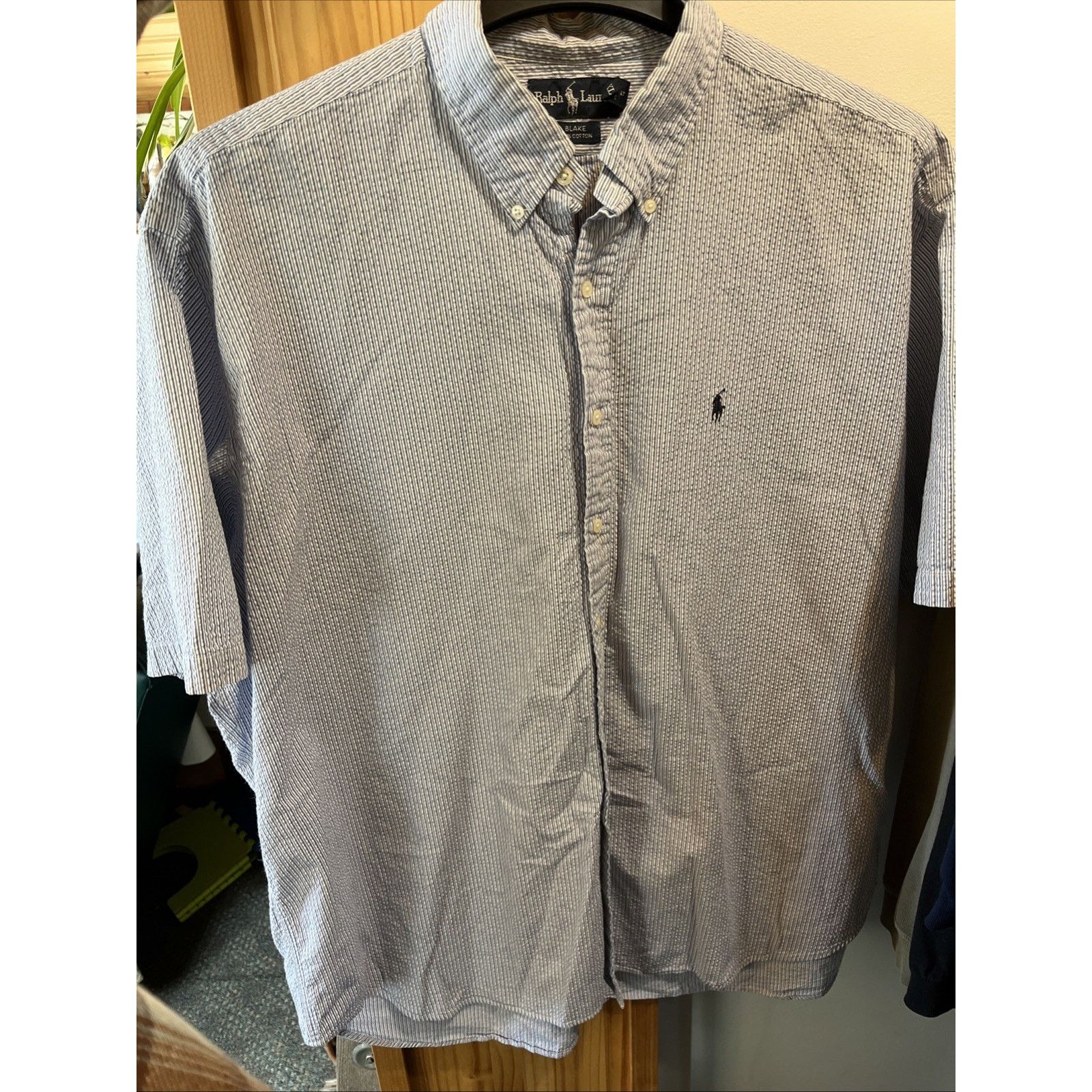 Ralph Lauren Vintage Ralph Lauren Blake XXL Striped Blue Men's Shirt SS Size US XXL / EU 58 / 5 - 9 Thumbnail