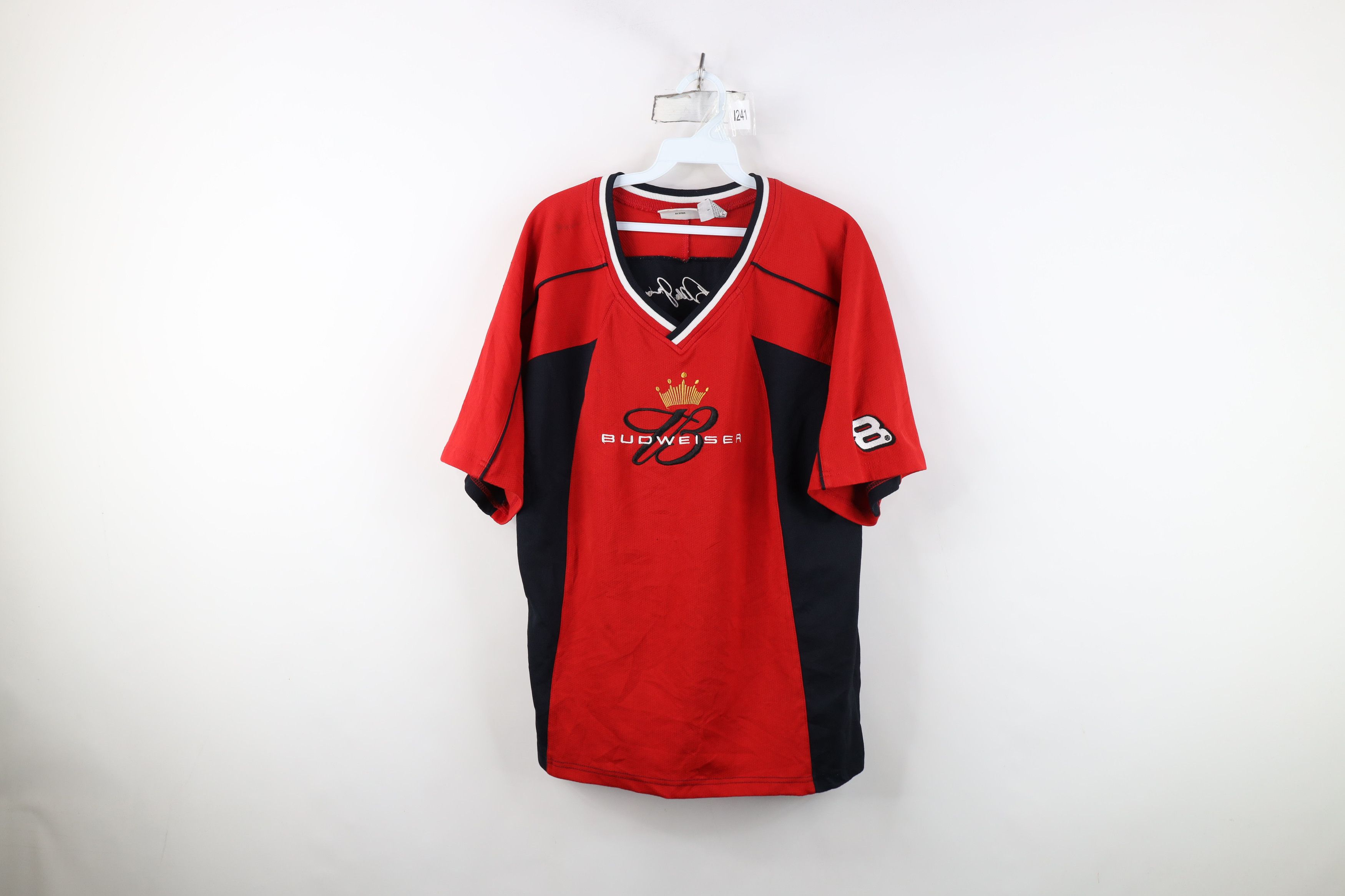 Vintage Vintage NASCAR Jr Budweiser Racing Jersey T-Shirt Red Size US L / EU 52-54 / 3 - 1 Thumbnail