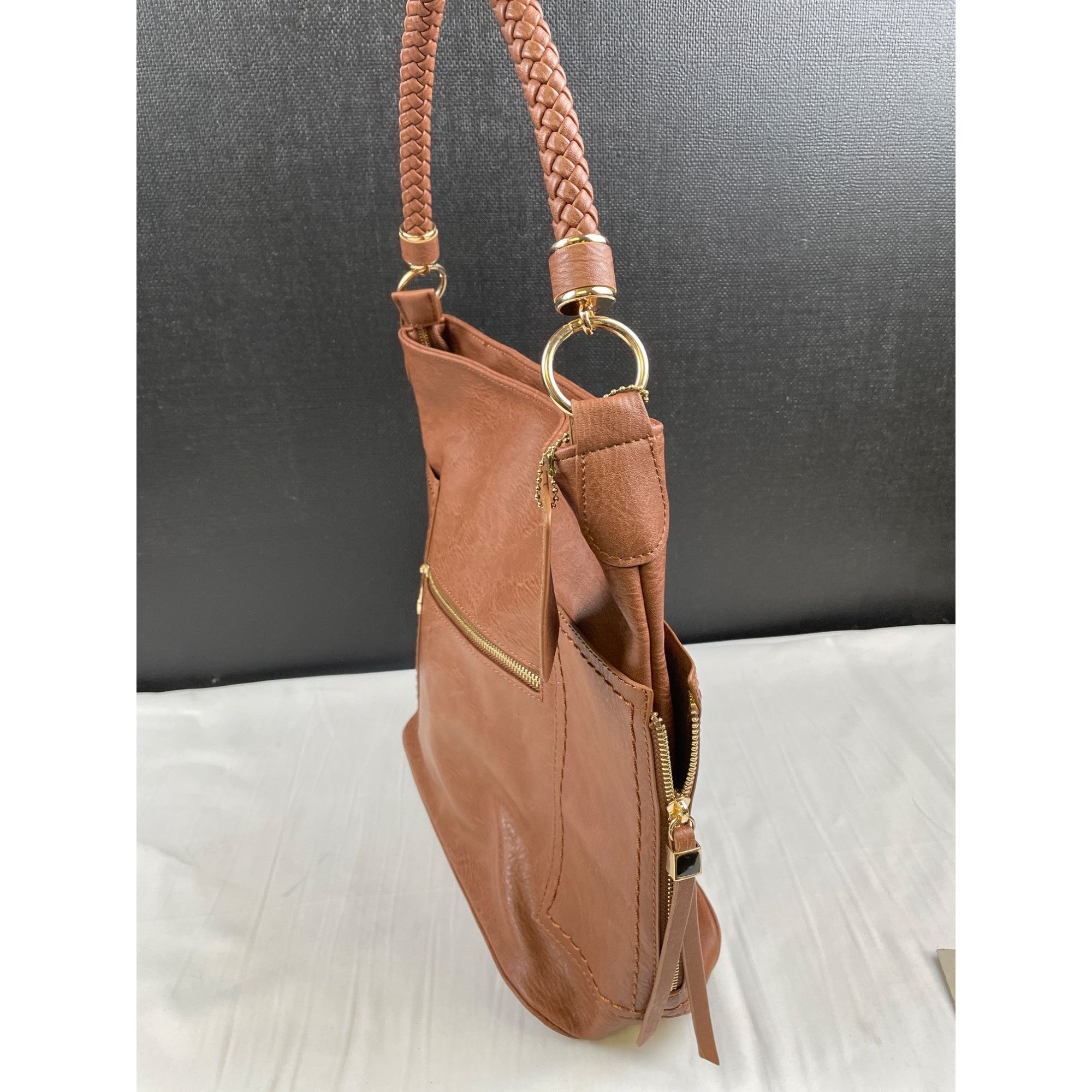 Other Miztique Women's Vegan Leather Brown Shoulder Bag/Tote SKU Size ONE SIZE - 2 Thumbnail