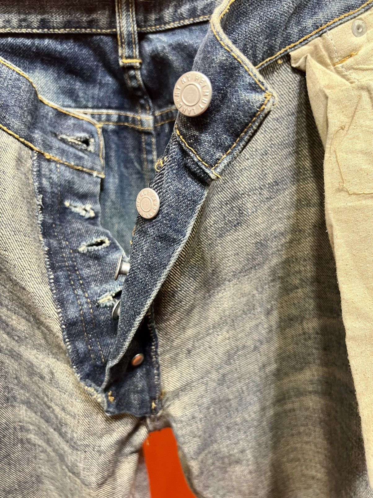 Helmut Lang HELMUT LANG ARCHIVE dirty oiled jeans, size 42 Size US 42 / EU 58 - 13 Thumbnail