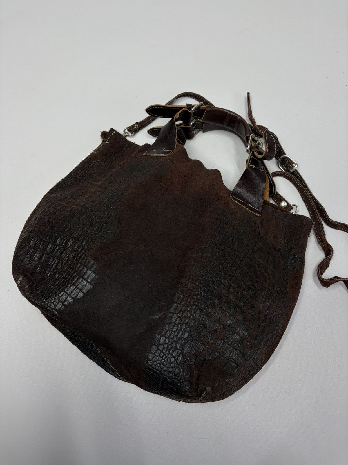 If Six Was Nine Distressed Leather Studded Bag Rick Owens Vibe y2k Dark Punk Size ONE SIZE - 8 Thumbnail