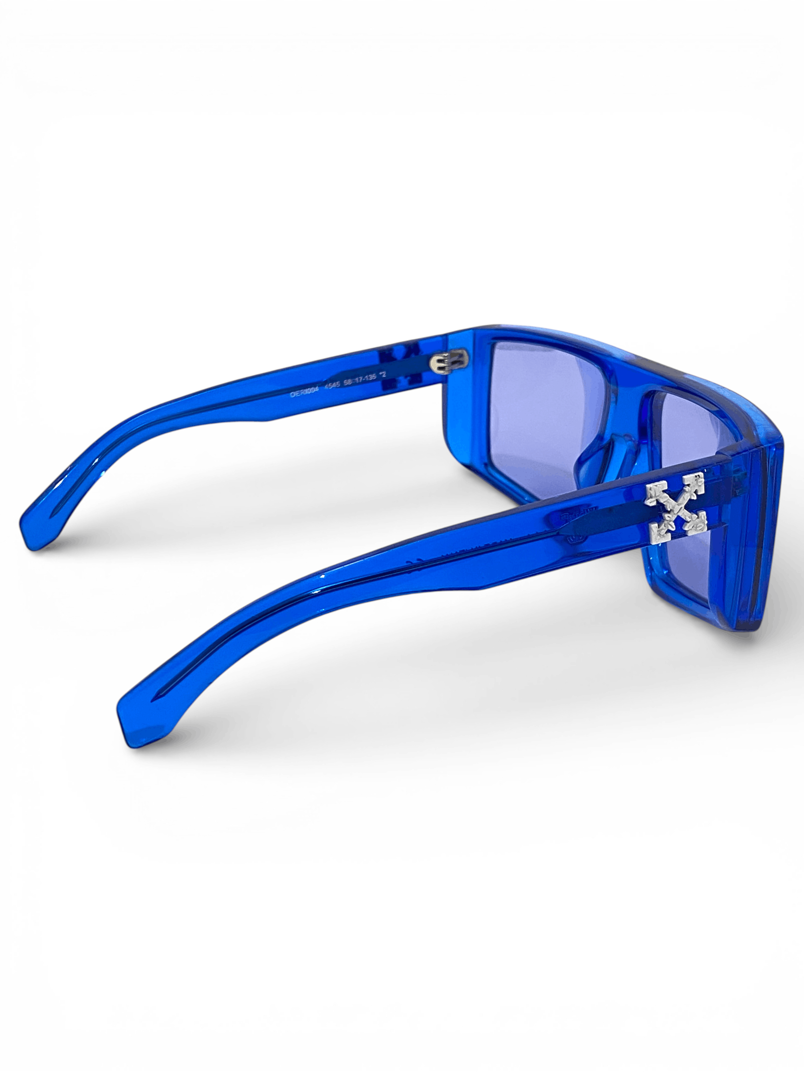 Off-White OFF WHITE Arrows Logo Alps Oversized Square Blue Sunglasses Size ONE SIZE - 9 Thumbnail