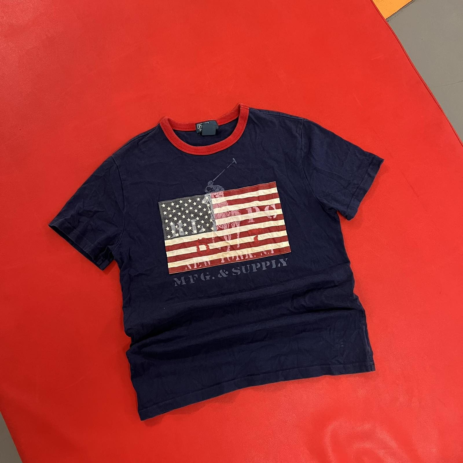 Polo Ralph Lauren × Vintage Polo Ralph Lauren Usa Flag Vintage Tshirt Sz S Size US S / EU 44-46 / 1 - 1 Thumbnail