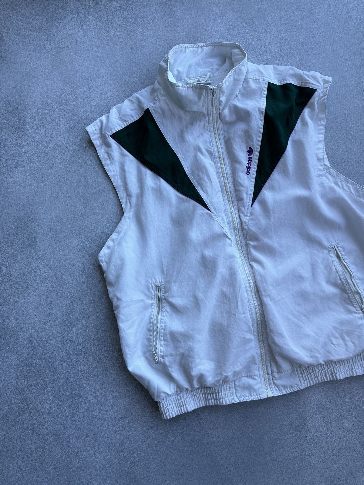 Adidas × Vintage Vintage Adidas 90s White Vest Size US XL / EU 56 / 4 - 2 Thumbnail