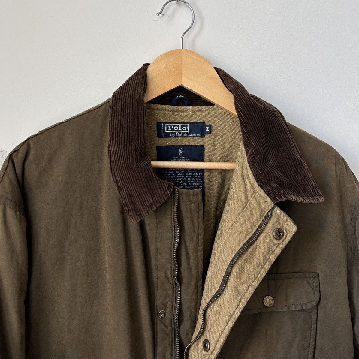 Polo Ralph Lauren Vintage Oilcloth Waxed Cotton Canvas Jacket Olive Size US M / EU 48-50 / 2 - 7 Thumbnail