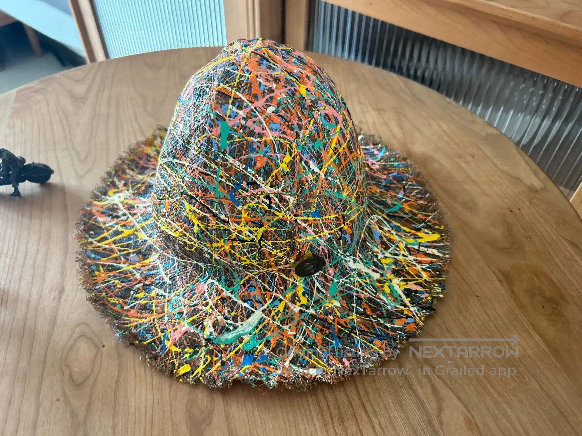 Kapital colorful artistic straw hat for kids. Size ONE SIZE - 4 Thumbnail