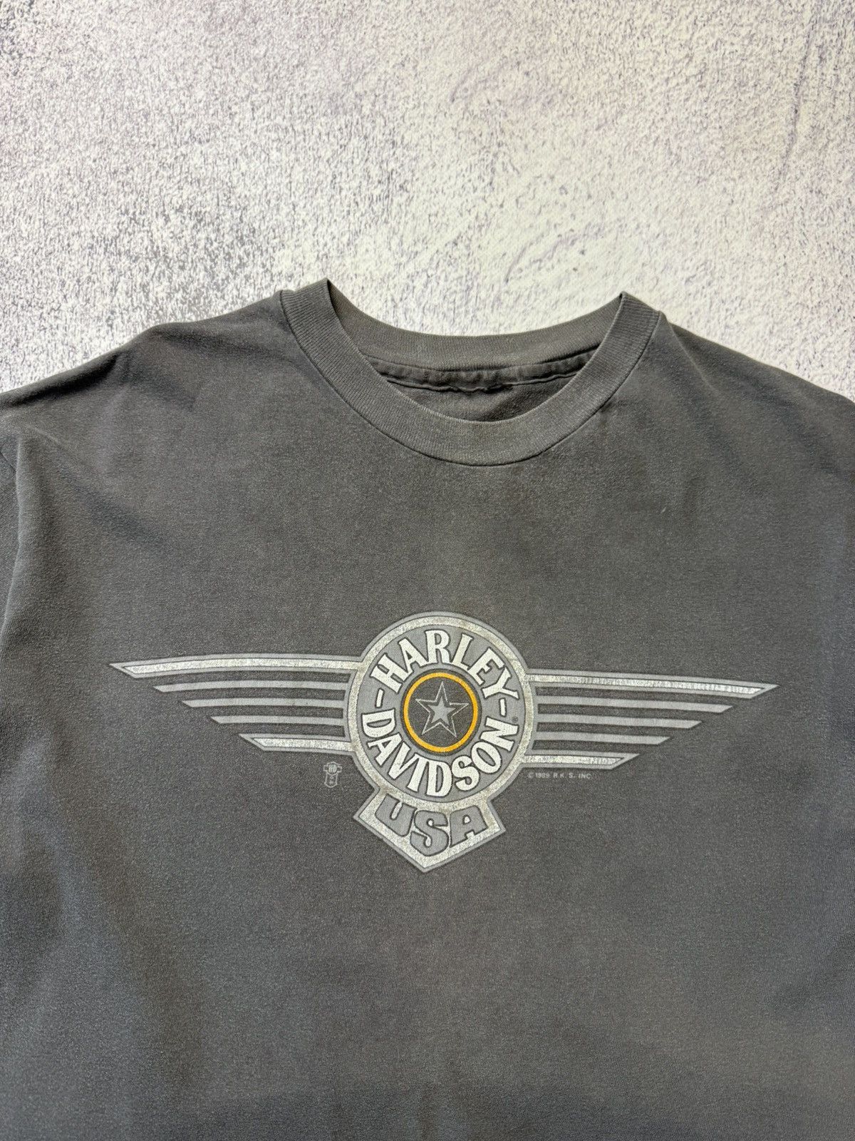 Harley Davidson Vintage Harley Davidson T Shirt 1989 USA Bury St.Edmunds Size US L / EU 52-54 / 3 - 10 Thumbnail
