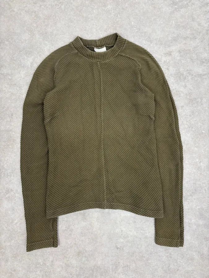 Dries Van Noten 2000s Dries Van Noten Classy Minimalist Khaki Sweater Size S / US 4 / IT 40 - 3 Thumbnail