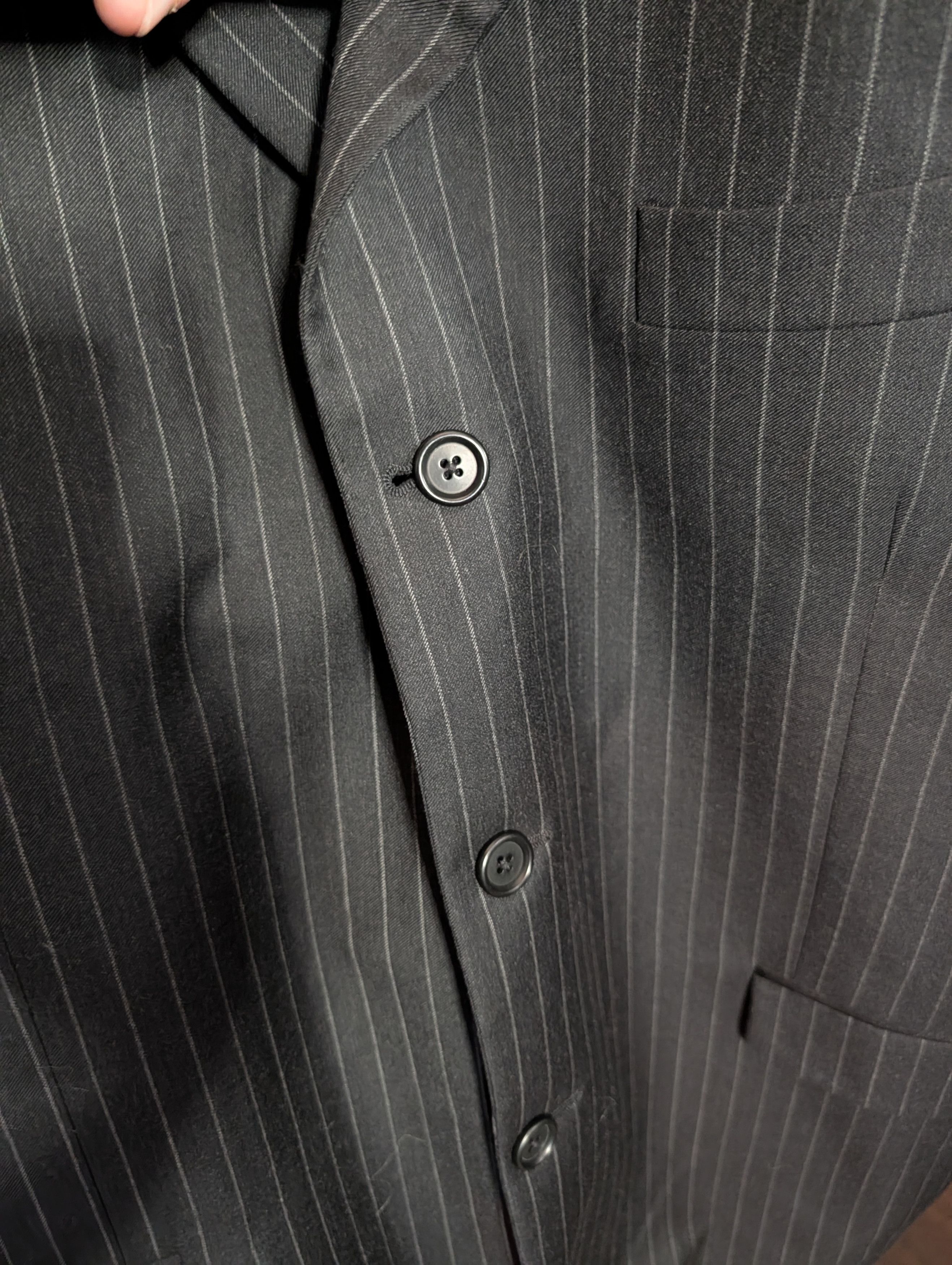 Zanieri Vitale Barberis Super 110s flannel wool striped jacket Size 44R - 3 Thumbnail