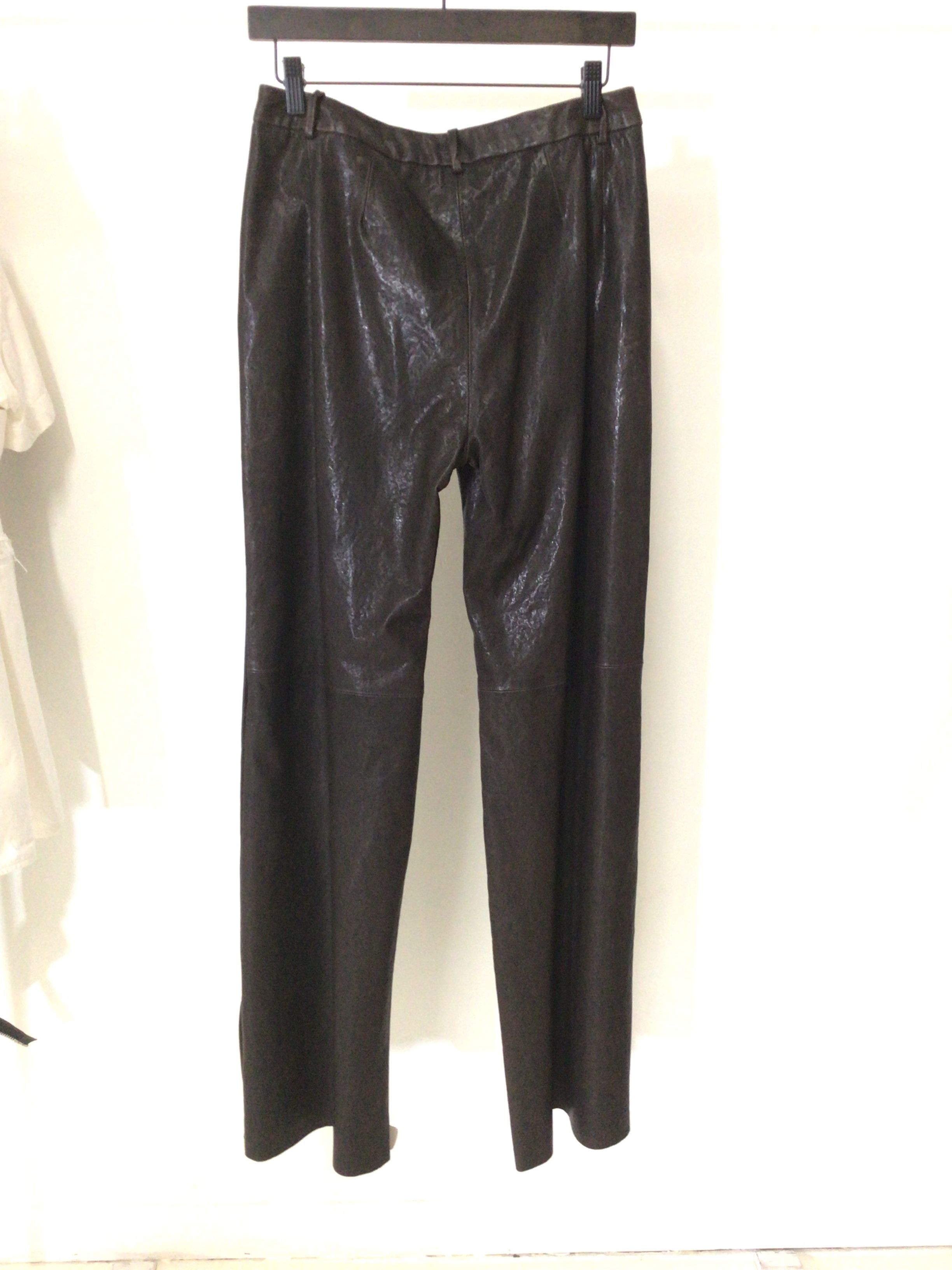 Ilaria Nistri Ilaria Nistri Brown Leather Trousers Size 27" / US 4 / IT 40 - 3 Thumbnail