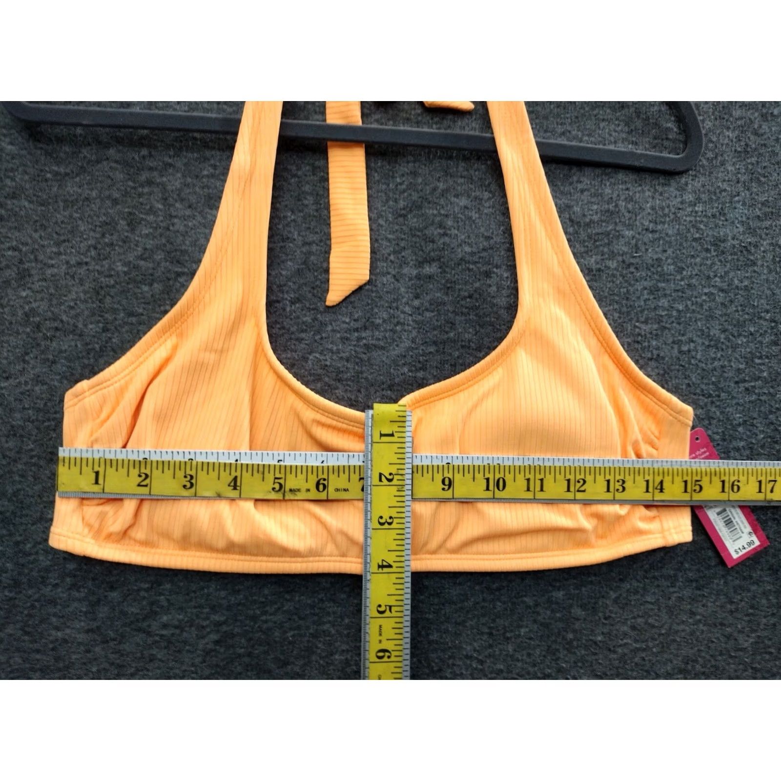 Vintage Xhilaration Women's Bandeau Bikini Top XL Orange Padded Swim Top Strap Solid 12-14 Women's Size XL / US 12-14 / IT 48-50 - 4 Thumbnail