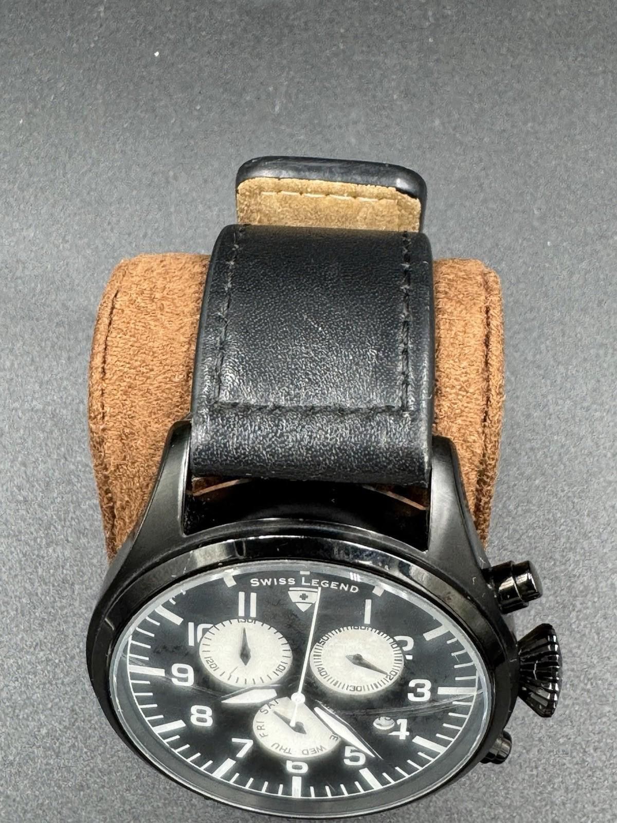 Swiss Legend Swiss Legend Pioneer Chronograph Watch 413172071 Black Dial Size ONE SIZE - 5 Thumbnail