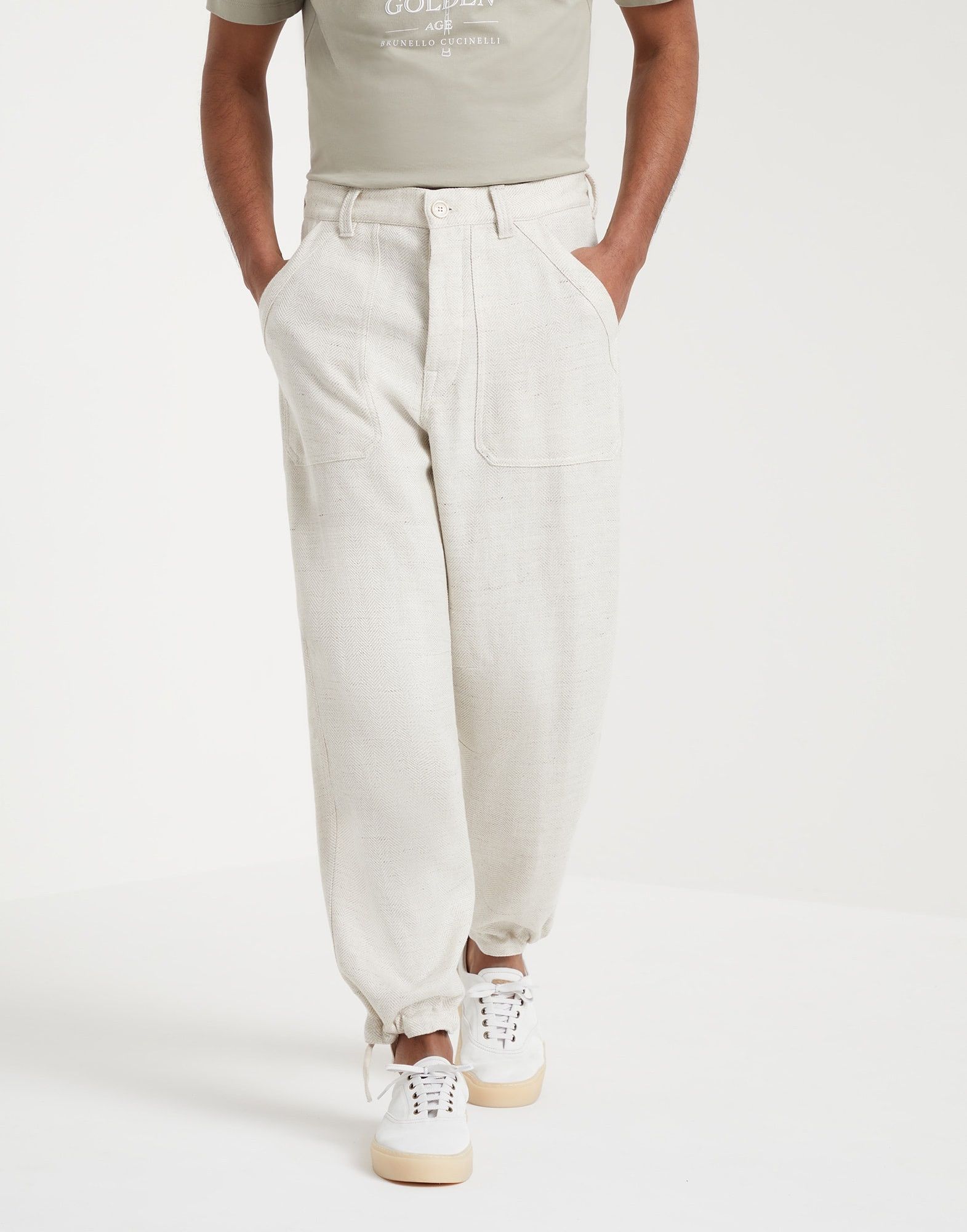 Brunello Cucinelli o1w1db10925 Pant in Natural Size US 44 / EU 60 - 1 Thumbnail