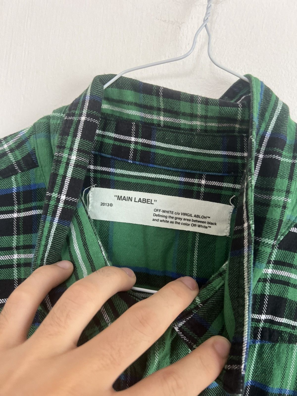 Off-White × Virgil Abloh OFF-WHITE C/O VIRGIL ABLOH GREEN PLAID SPRAY FLANNEL SIZE XL Size US XL / EU 56 / 4 - 9 Thumbnail