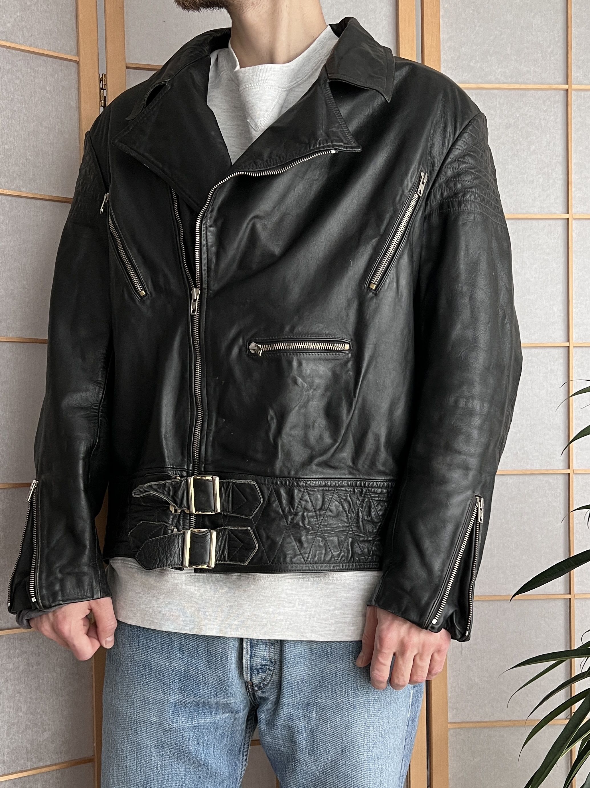 If Six Was Nine 14th Addiction balenciaga style leather jacket biker bomber Size US L / EU 52-54 / 3 - 3 Thumbnail