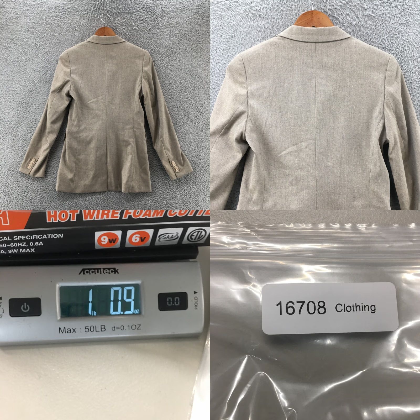 H&M H&M Blazer Coat Jackets Womens 34 Beige Collared Lined Pockets Long Sleeve Size XXS / US 00 / IT 34 - 8 Thumbnail