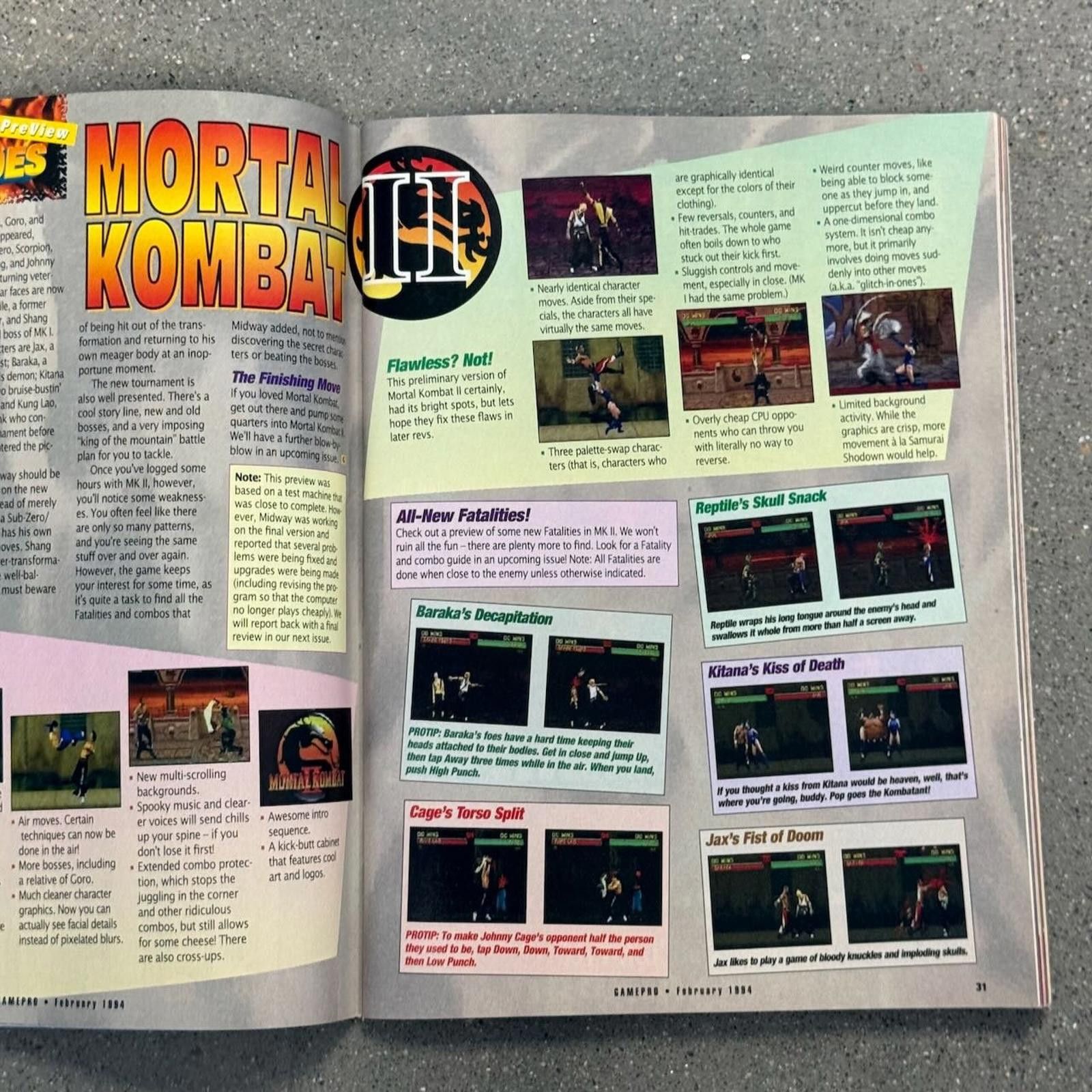 Designer Vtg GamePro Magazine 1994 Sega Nintendo Mortal Kombat Sonic Size ONE SIZE - 12 Thumbnail