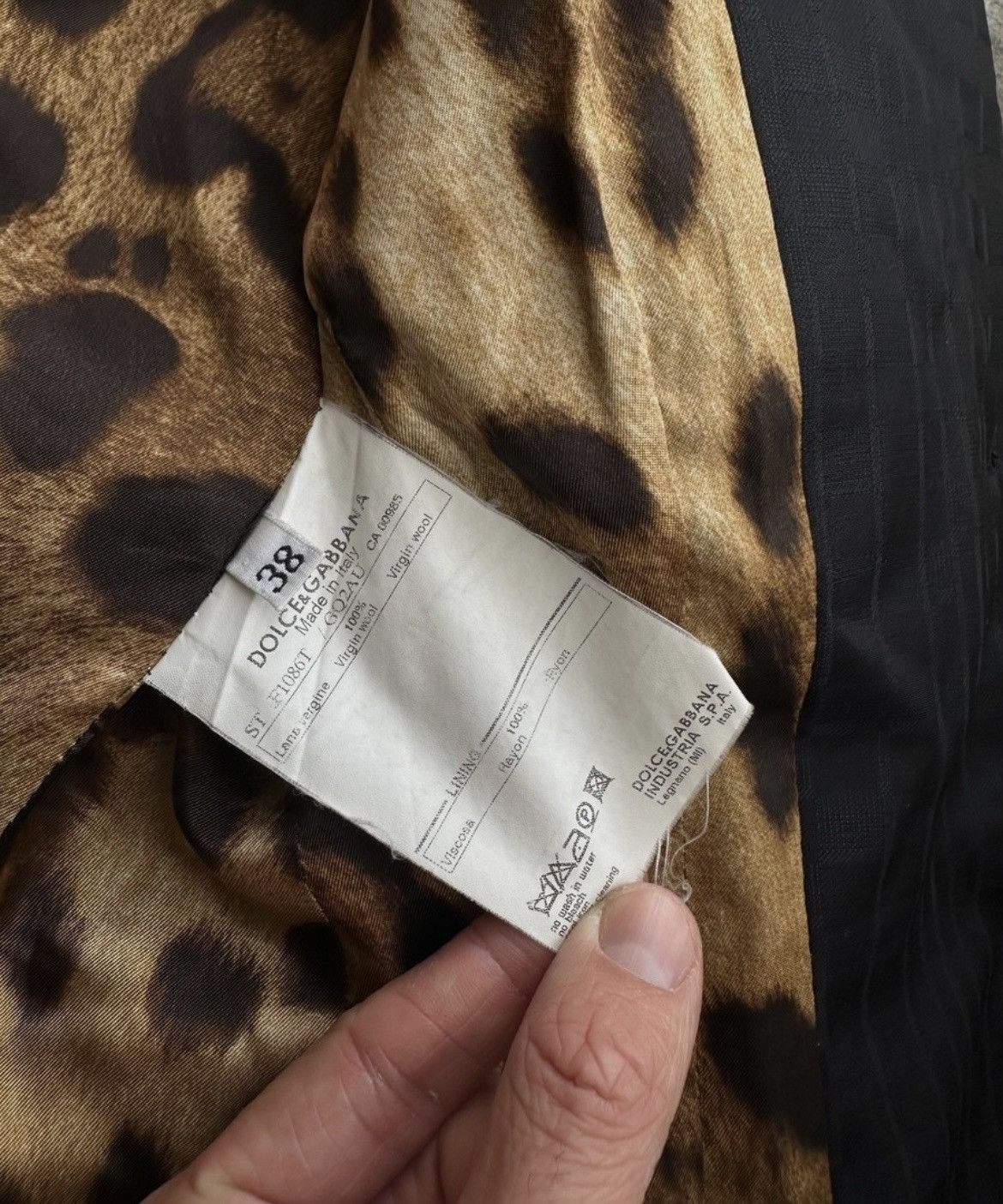 Dolce & Gabbana Dolce & Gabbana Blazer LeopardLined Black Virgin Wool Jacket Size M / US 6-8 / IT 42-44 - 5 Thumbnail