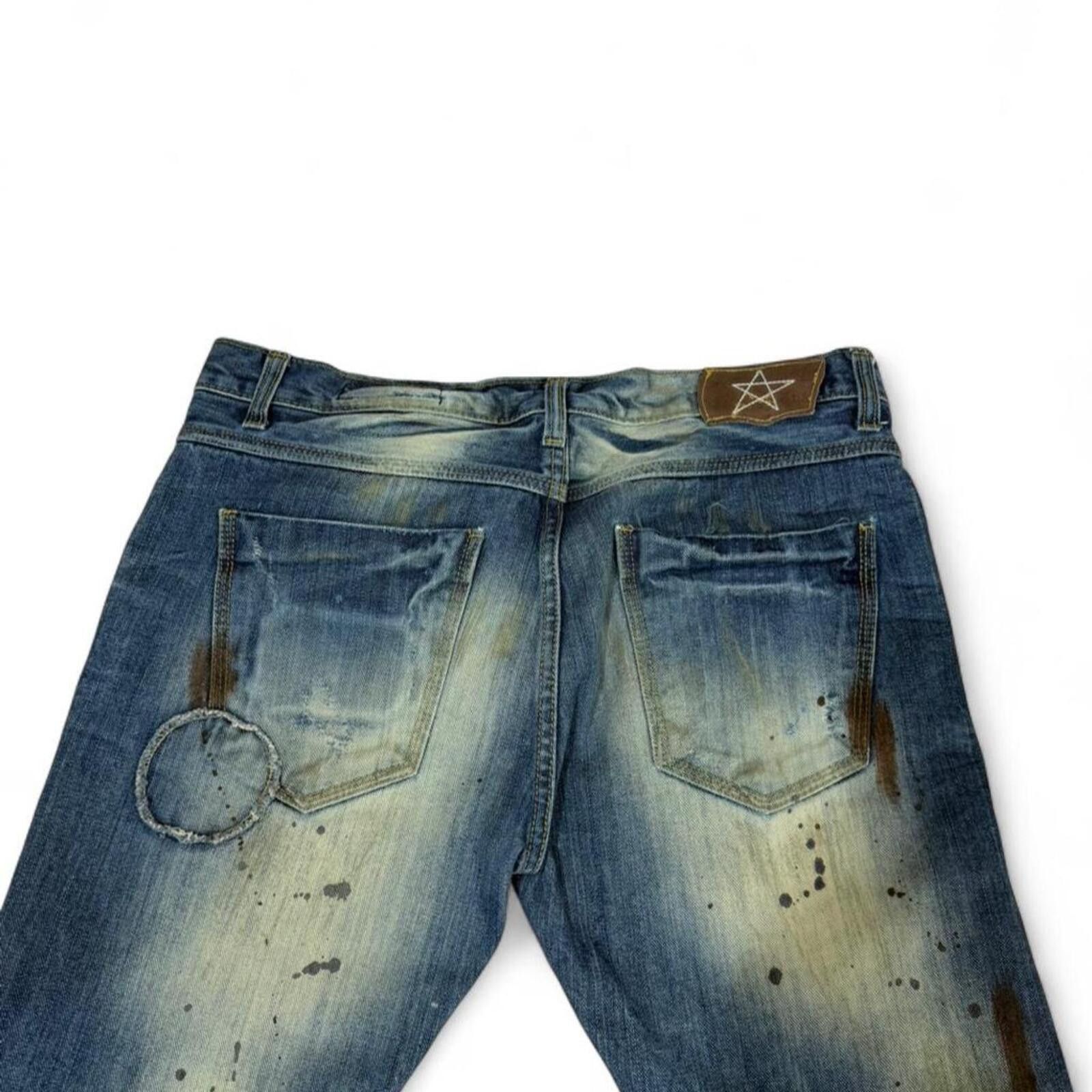 Other Sugar Cane blue denim jeans with paint splatter design Size 34" / US 12 / IT 48 - 4 Thumbnail