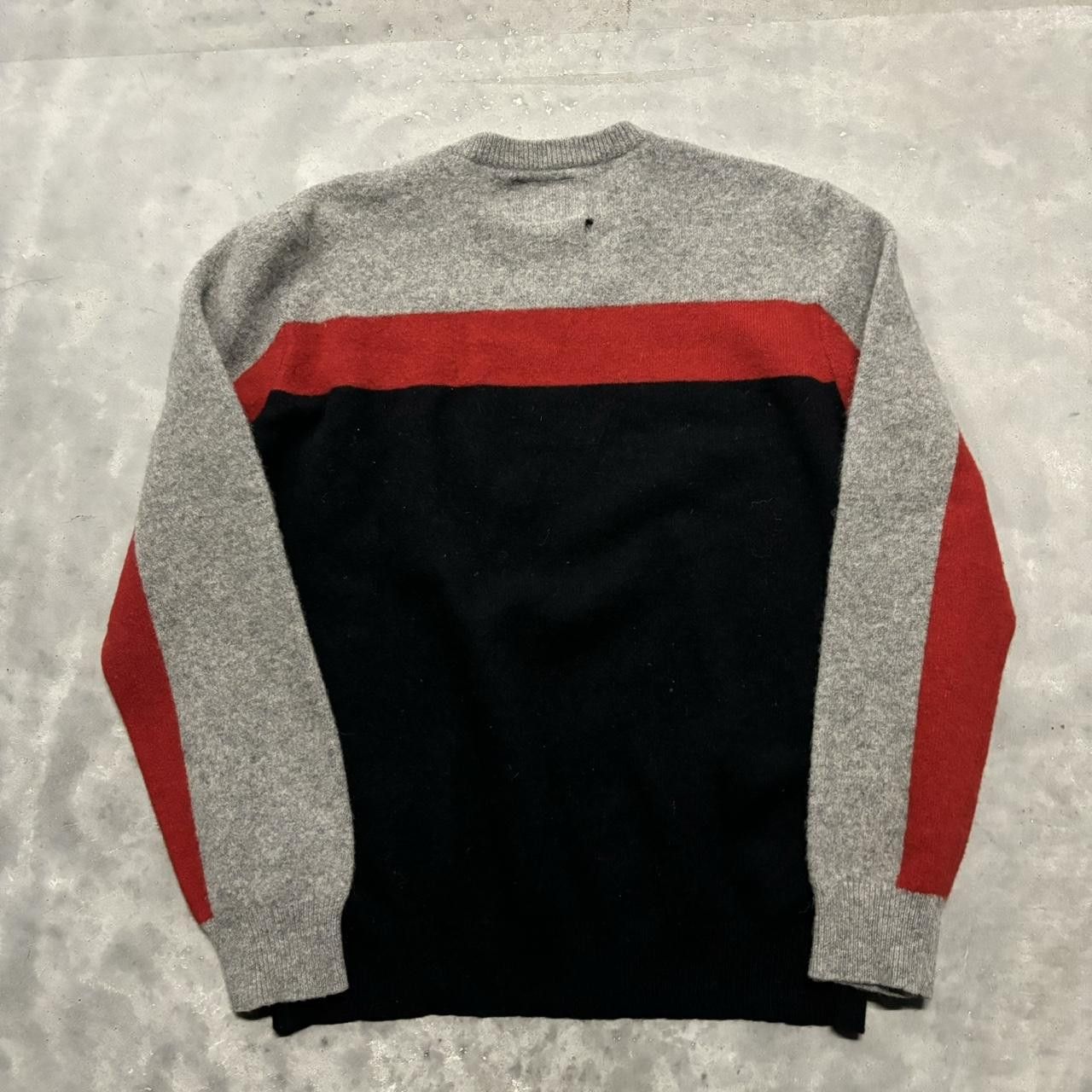 Japanese Brand × Vintage Crazy Vintage Y2K/2000s Grunge Black Red Striped Skater Sweater! Size US S / EU 44-46 / 1 - 5 Thumbnail