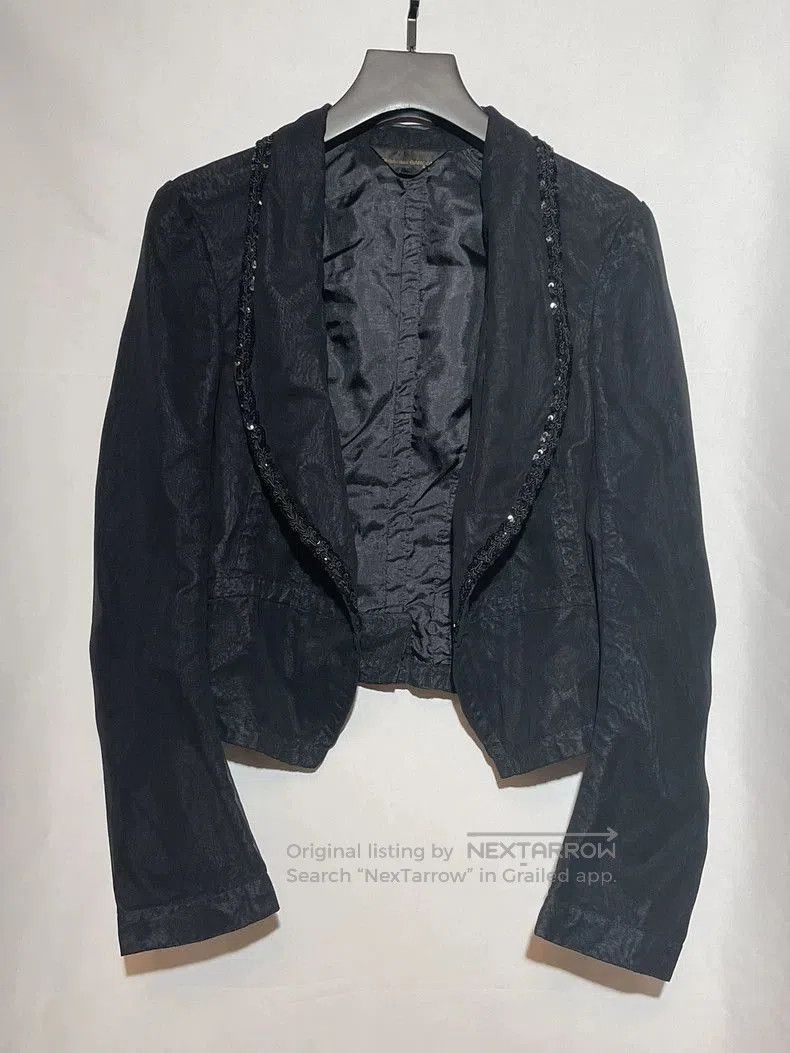 cdg 2005 black blazer with sequin detail.
