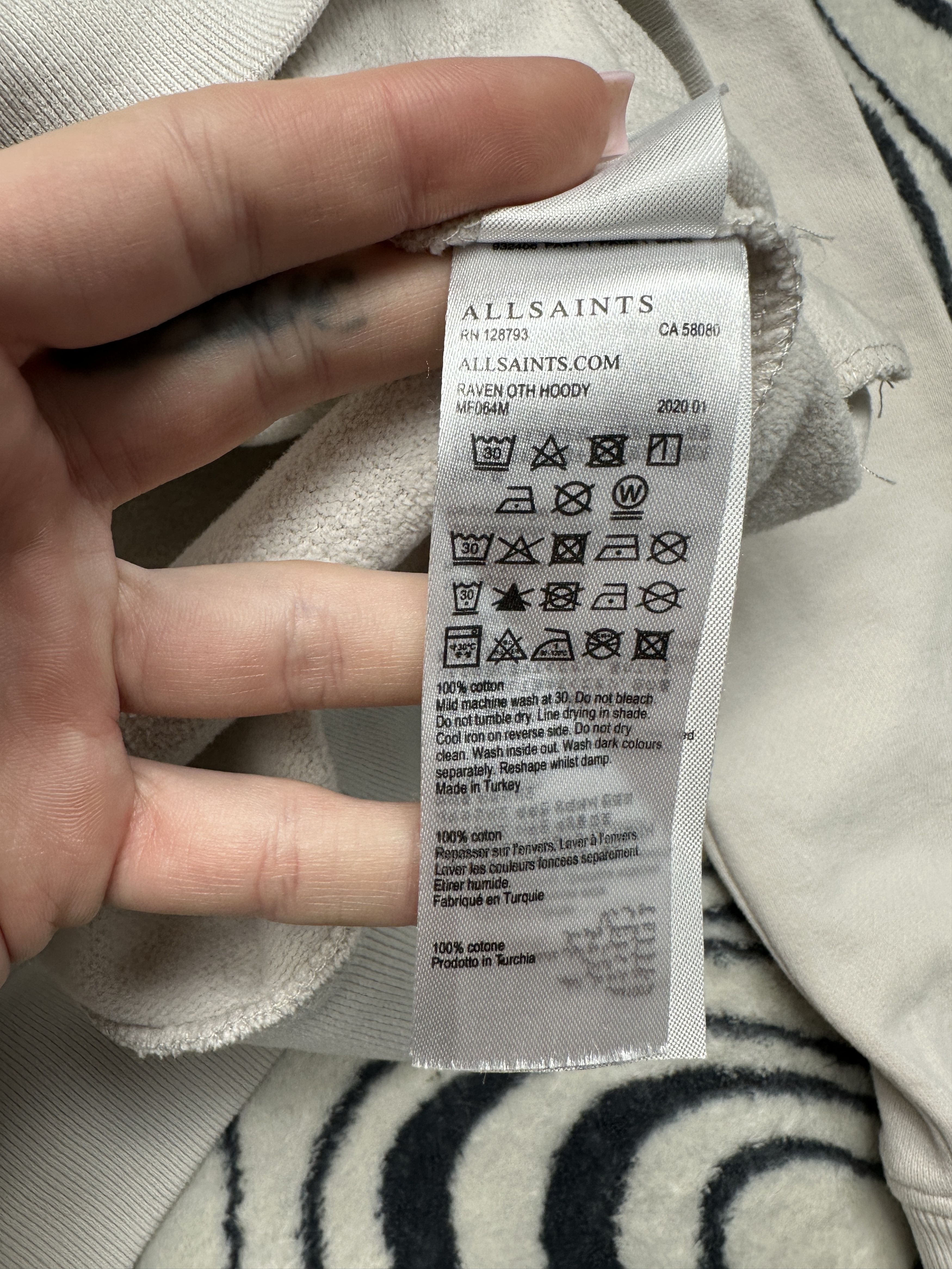 Allsaints Allsaints Mens Raven OTH Hoodie Size US M / EU 48-50 / 2 - 7 Thumbnail