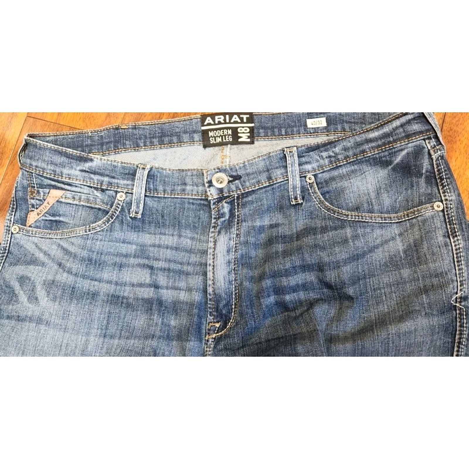Ariat ARIAT Jeans Men Slim 40x29.5 Blue M8 Benton Modern Denim Pants 10037963 Size US 40 / EU 56 - 6 Thumbnail