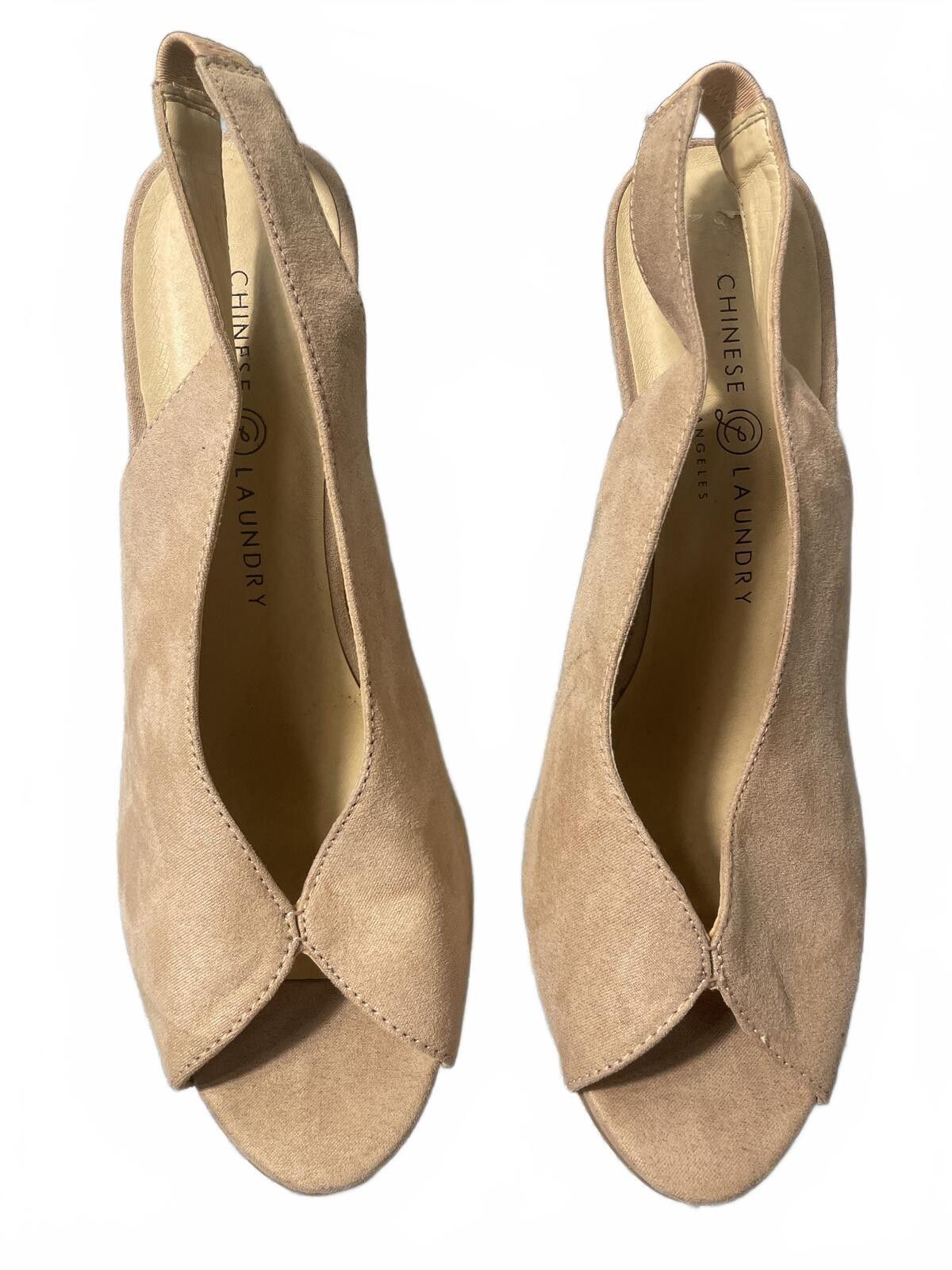 Other Chinese Laundry Women's Suede Peep Heels 8.5 Wedding Beige Size US 8.5 / IT 38.5 - 1 Thumbnail