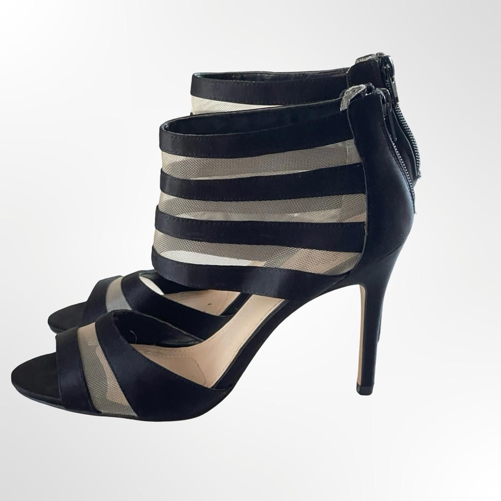 Other I Miller Black Mesh Strappy High Heel Sandals in size 6.5 Size US 6.5 / IT 36.5 - 8 Thumbnail