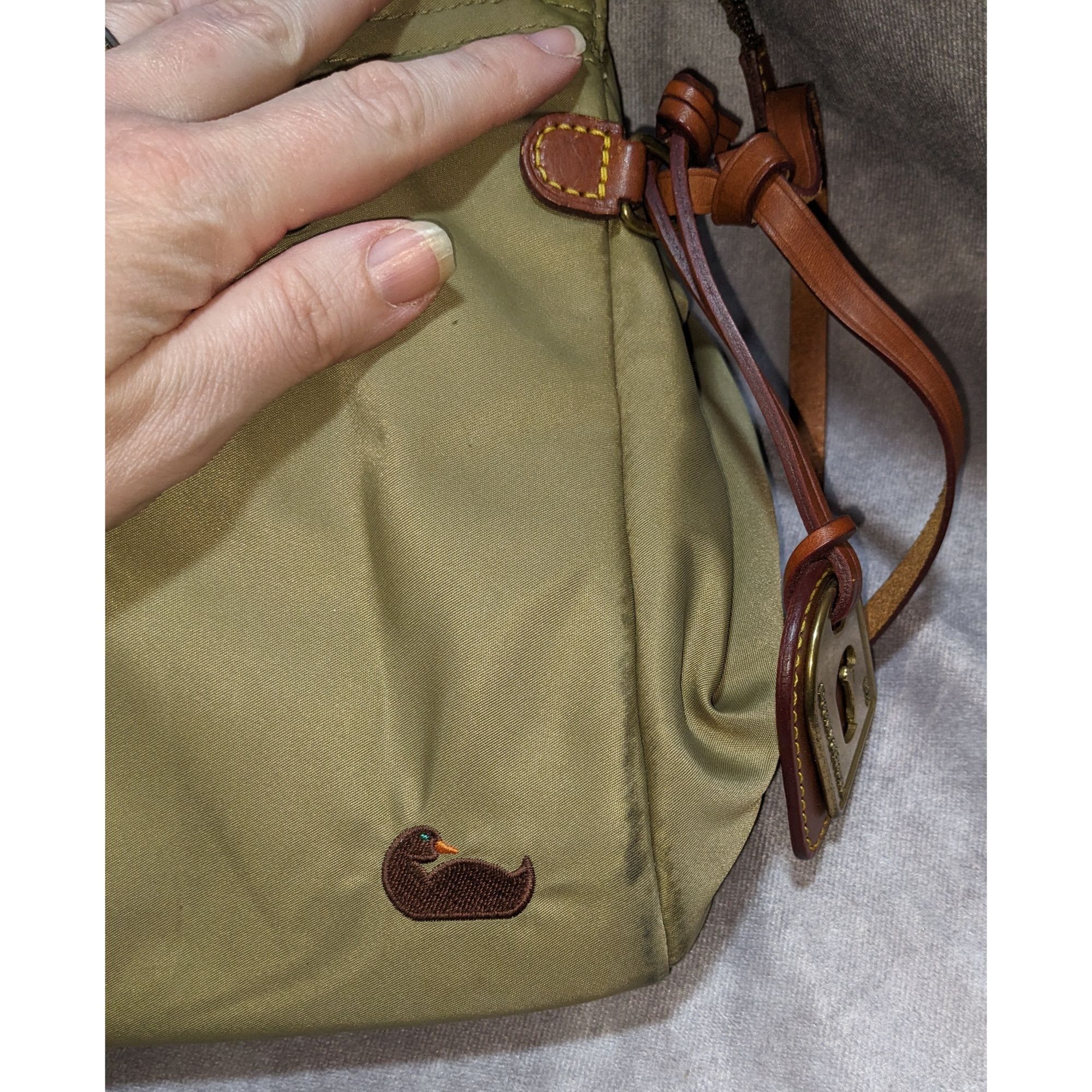 Dooney & Bourke Dooney & Bourke Nylon Shoulder Bag With Leather Straps Green Size ONE SIZE - 6 Thumbnail
