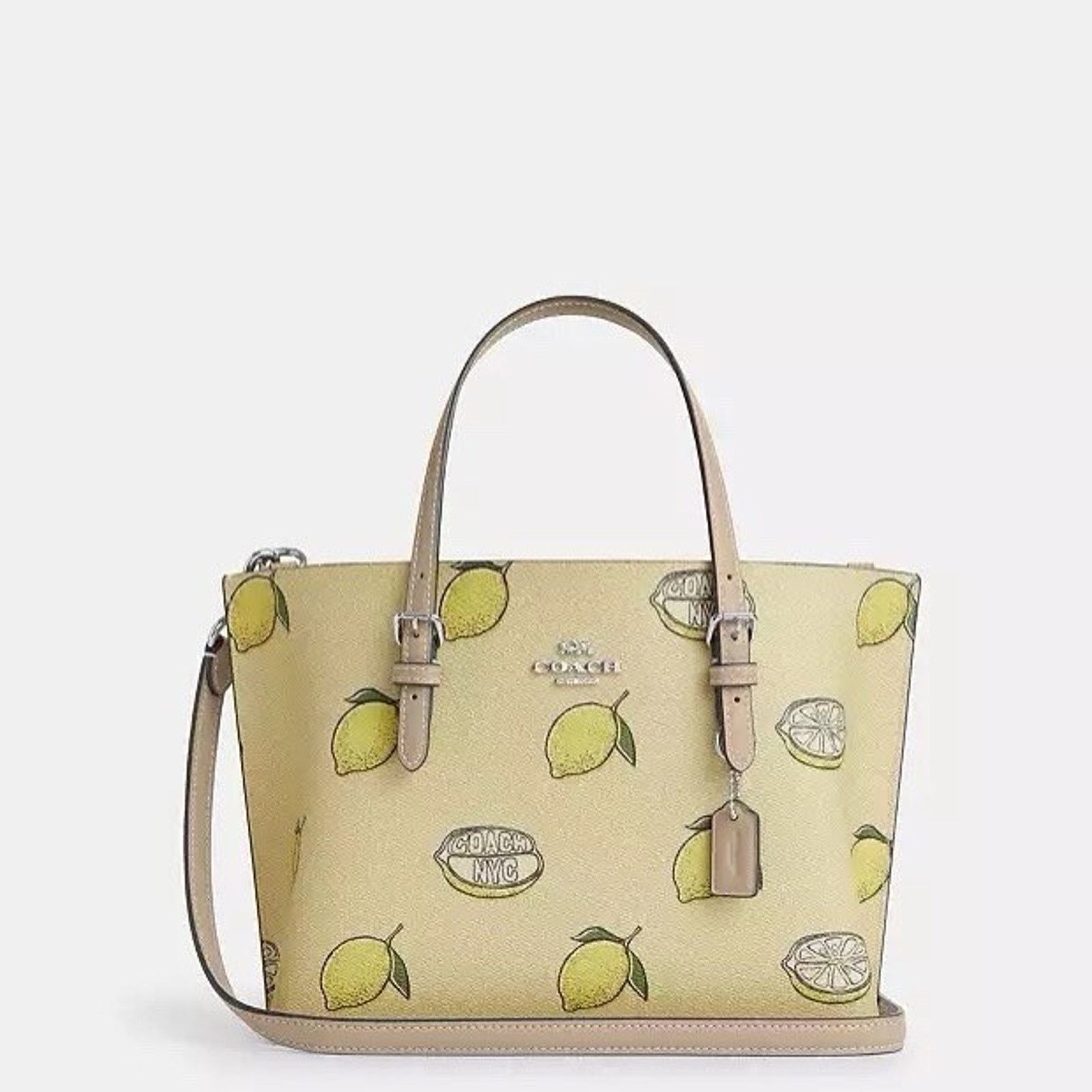 Coach NWT COACH Mollie Tote Bag 25 CAL78 Crossbody Lemon Print Size ONE SIZE - 6 Thumbnail
