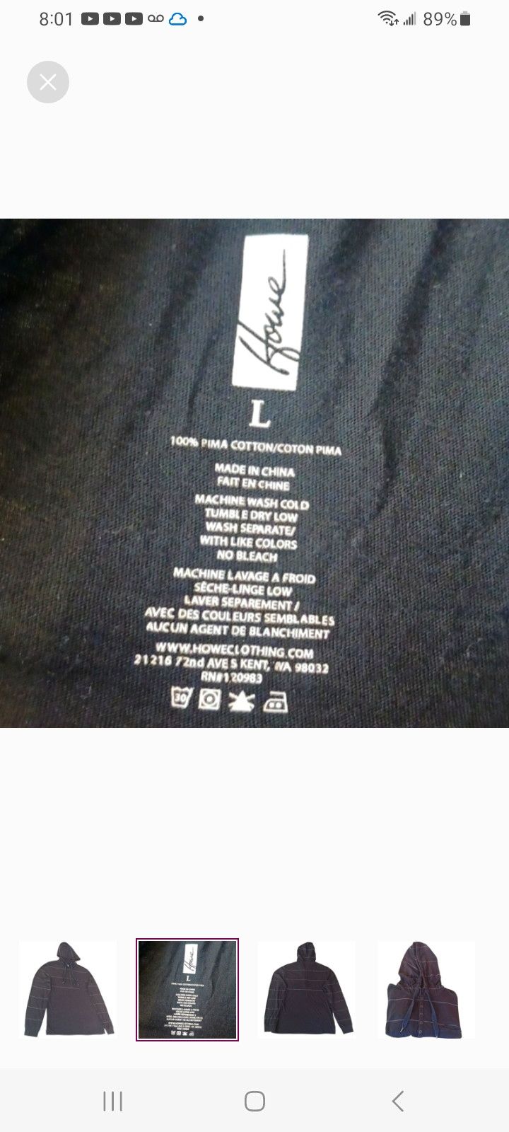 Howe Howe Pima Cotton Hoodie Size US L / EU 52-54 / 3 - 3 Thumbnail